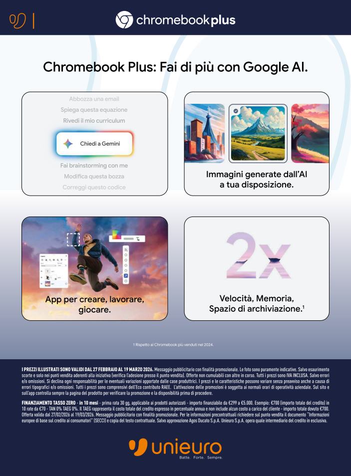 unieuro - Volantino Unieuro - Speciale Chromebook valido dal 27/02/2026 al 19/03/2026 - page: 8