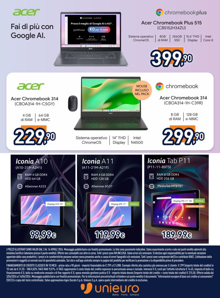 unieuro - Volantino attuale di Unieuro - Speciale Acer valido dal venerdì 03/04/2026 al giovedì 16/04/2026 - page: 6