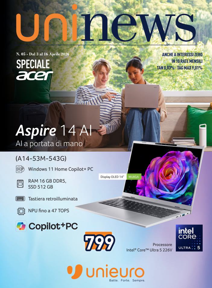 unieuro - Volantino attuale di Unieuro - Speciale Acer valido dal venerdì 03/04/2026 al giovedì 16/04/2026