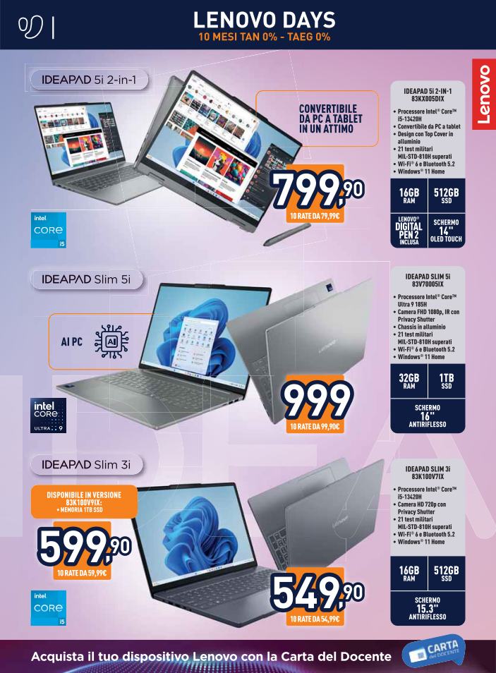 unieuro - Volantino attuale di Unieuro - Lenovo Days valido dal giovedì 30/04/2026 al giovedì 14/05/2026 - page: 2