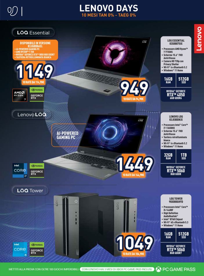 unieuro - Volantino attuale di Unieuro - Lenovo Days valido dal giovedì 30/04/2026 al giovedì 14/05/2026 - page: 10