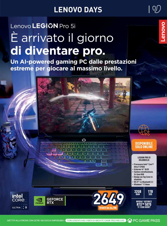 unieuro - Volantino attuale di Unieuro - Lenovo Days valido dal giovedì 30/04/2026 al giovedì 14/05/2026 - page: 11