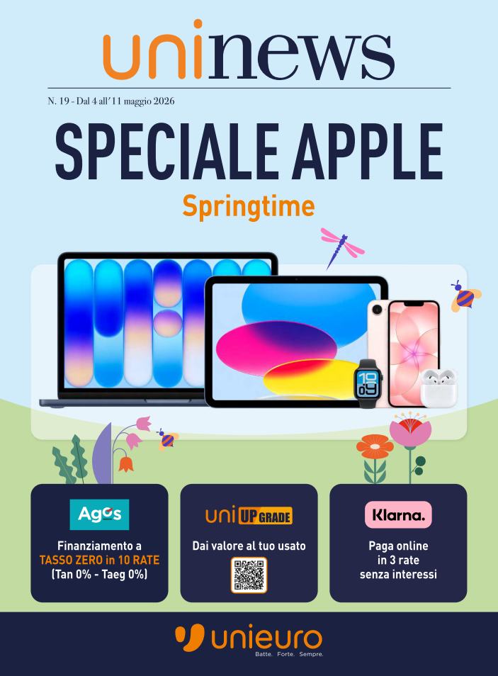 unieuro - Volantino attuale di Unieuro - Speciale Apple valido dal lunedì 04/05/2026 al lunedì 11/05/2026