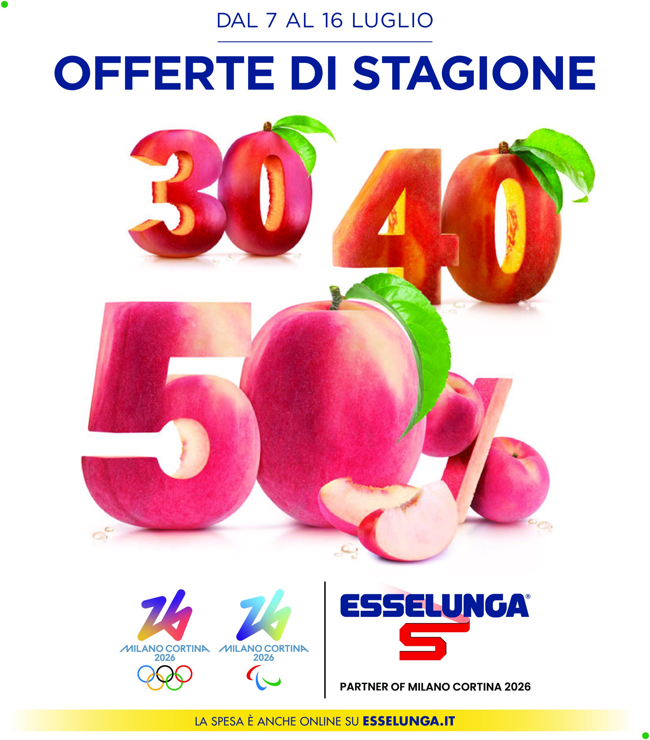 esselunga - Volantino Esselunga - 30/40/50% valido dal 07/07 al 16/07