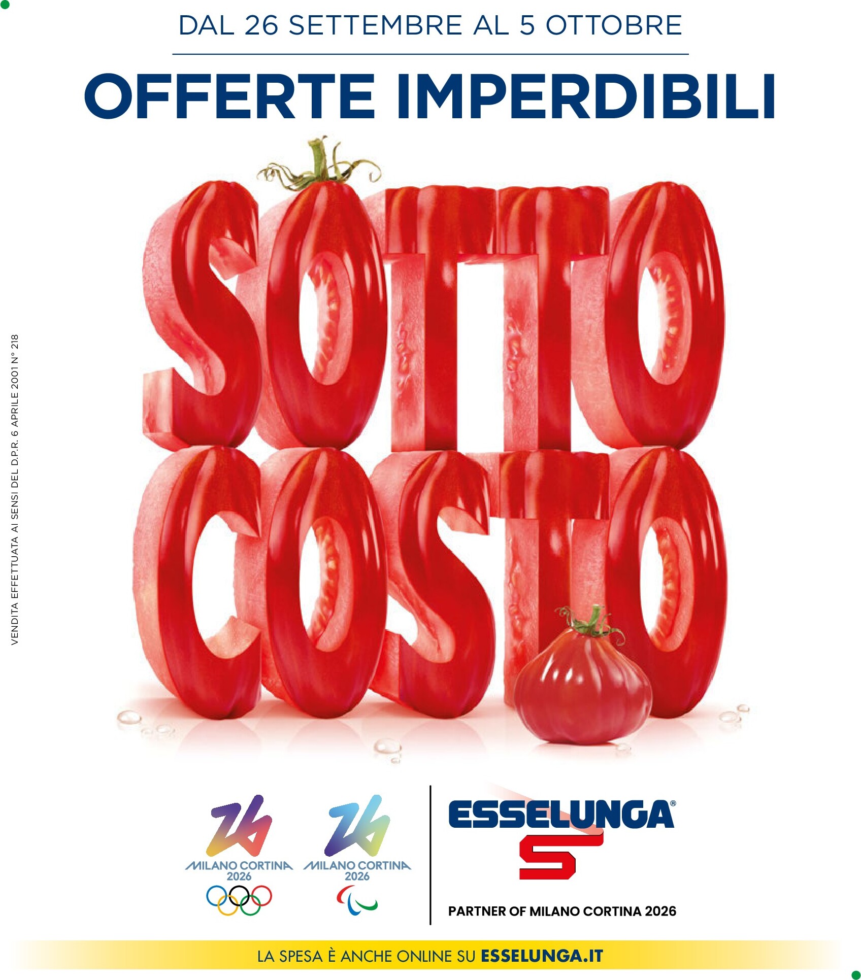 esselunga - Volantino Esselunga - Sottocosto valido dal 26/09 al 05/10
