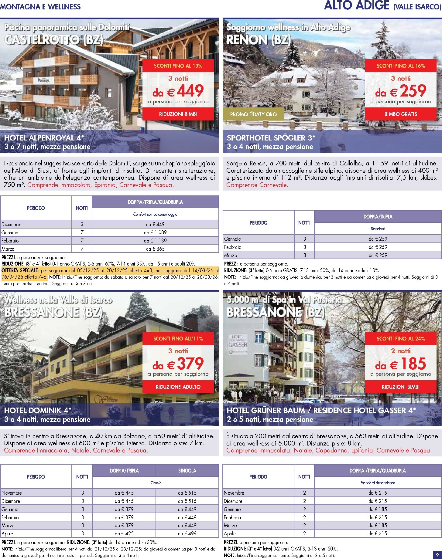 esselunga - Volantino Esselunga - Servizio Viaggi valido dal 01/10 al 31/03 - page: 9