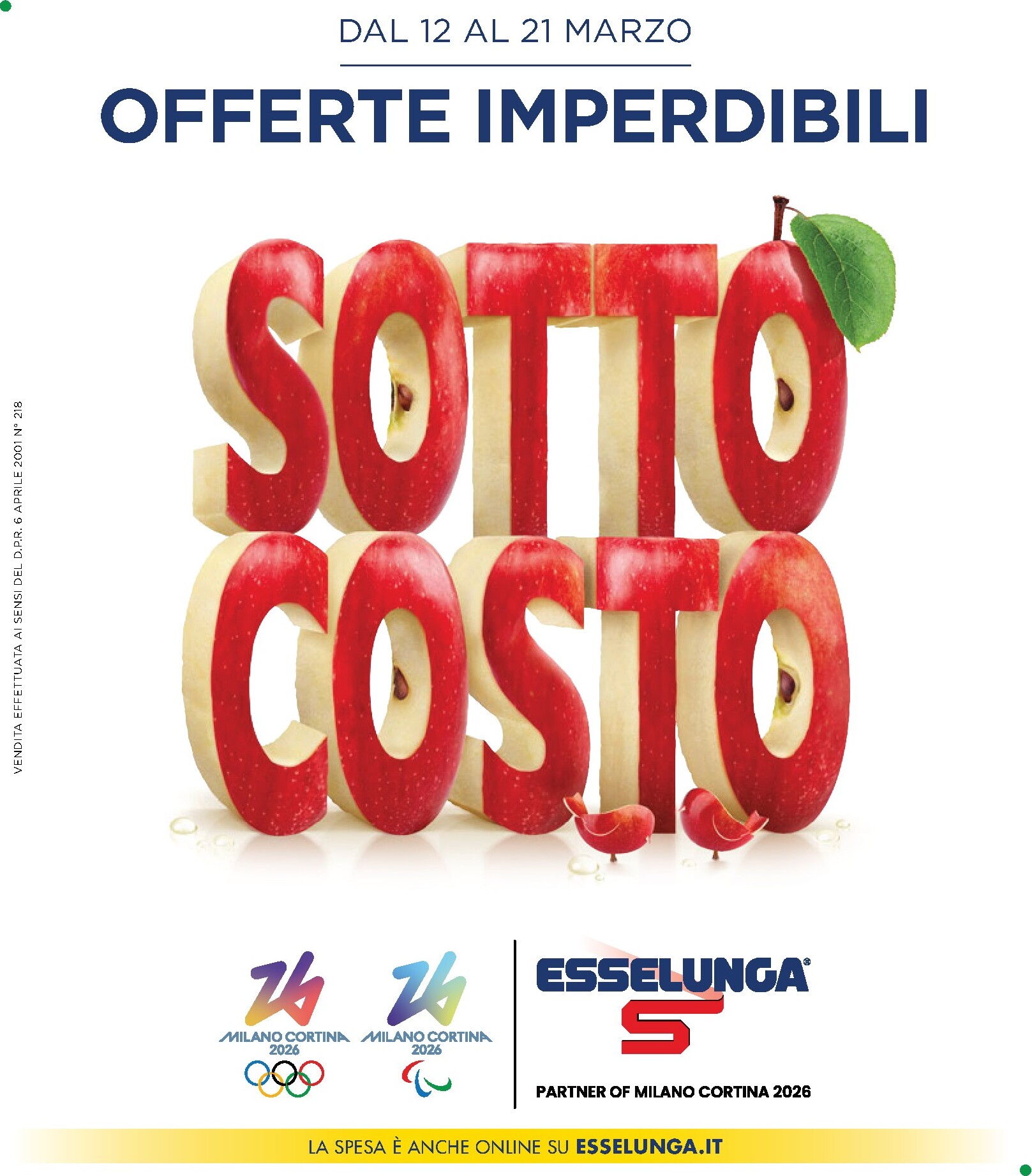 esselunga - Volantino Esselunga - Sottocosto valido dal 12/03/2026 al 21/03/2026 - page: 1