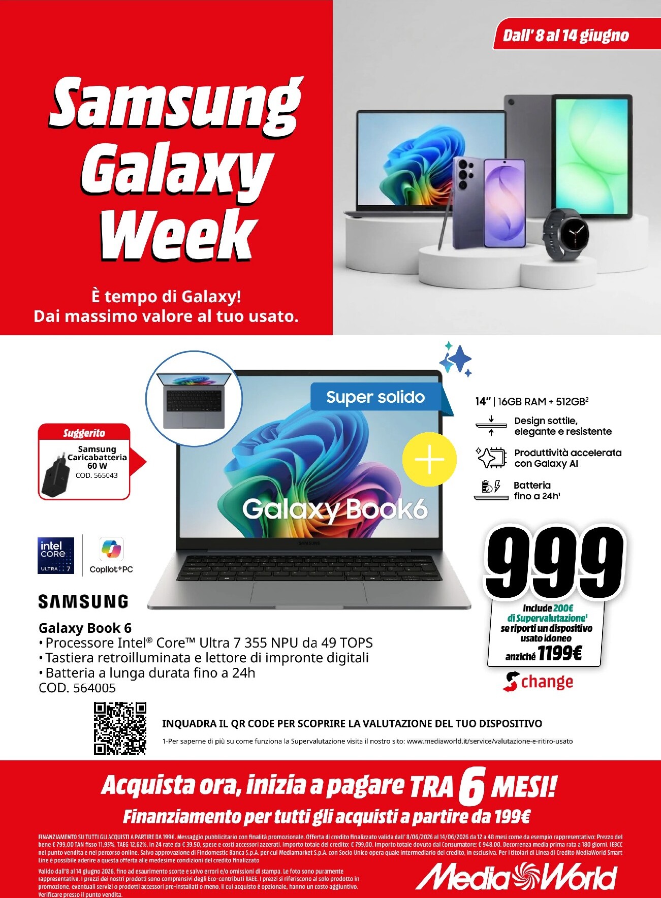 mediaworld - Volantino attuale di Mediaworld - Galaxy Week valido dal lunedì 08/06/2026 al domenica 14/06/2026