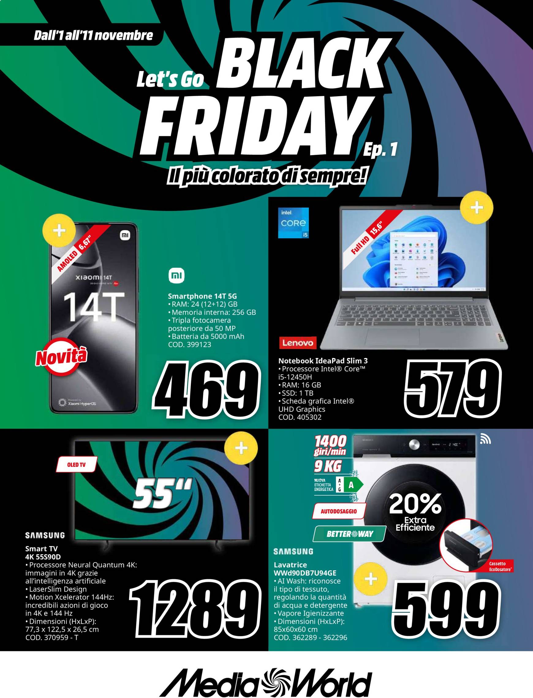 mediaworld - Volantino Mediaworld - Black Friday valido dal 01.11. al 11.11.