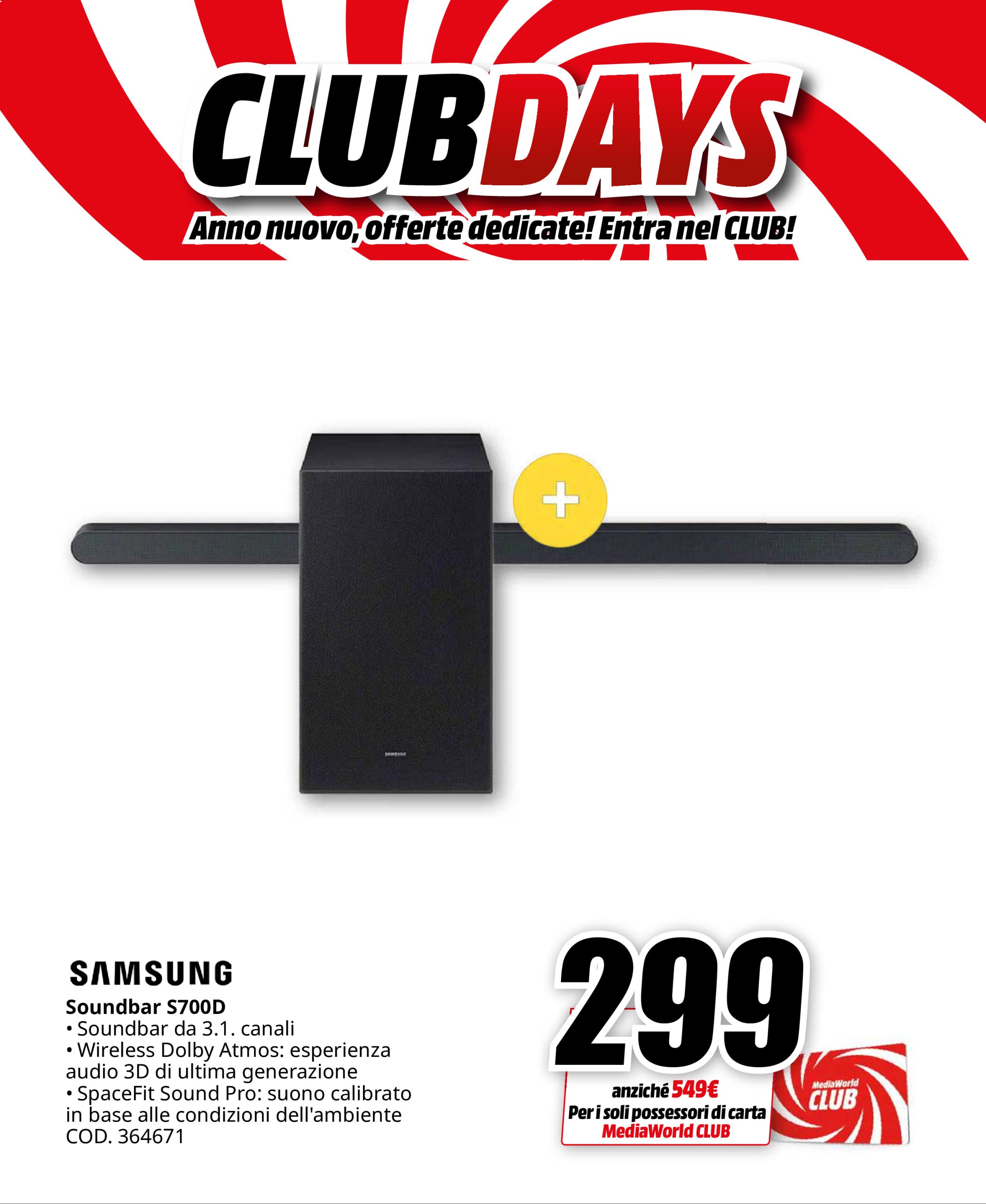 mediaworld - Volantino Mediaworld - Club Days valido dal 26/12 al 03/01 - page: 36