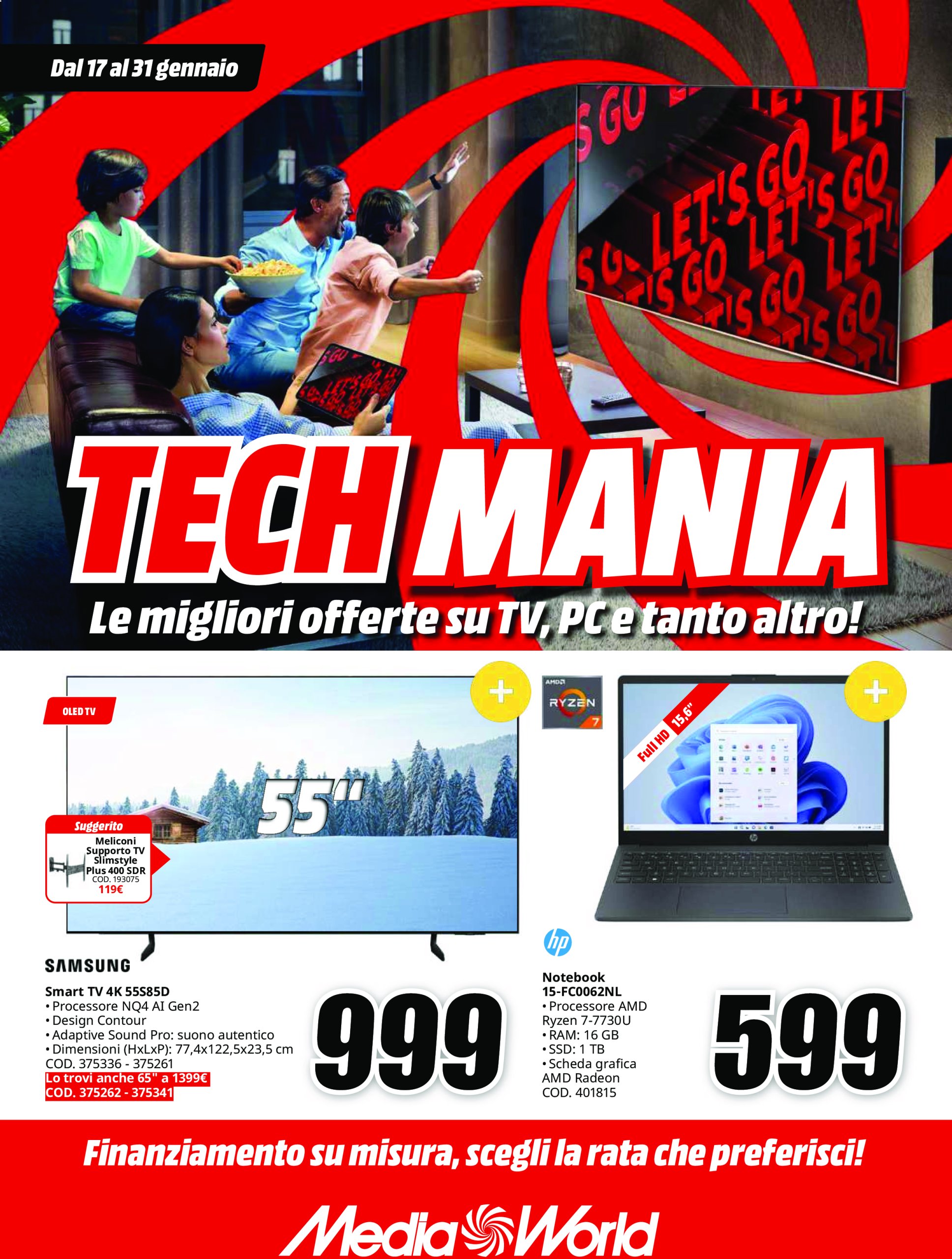 mediaworld - Volantino Mediaworld - Tech Mania valido dal 17/01 al 31/01 - page: 1