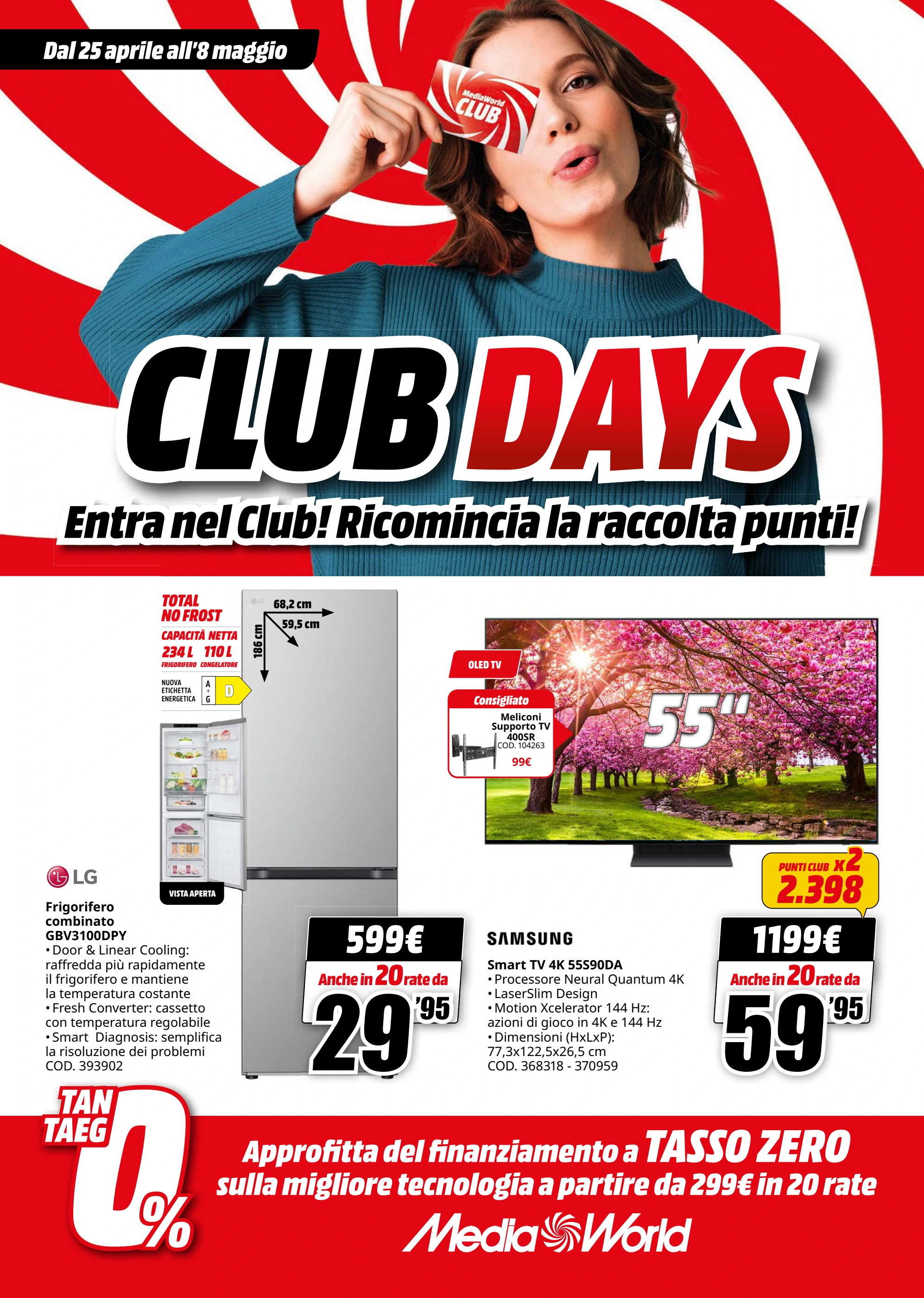 mediaworld - Volantino Mediaworld - Tasso Zero valido dal 25/04 al 08/05