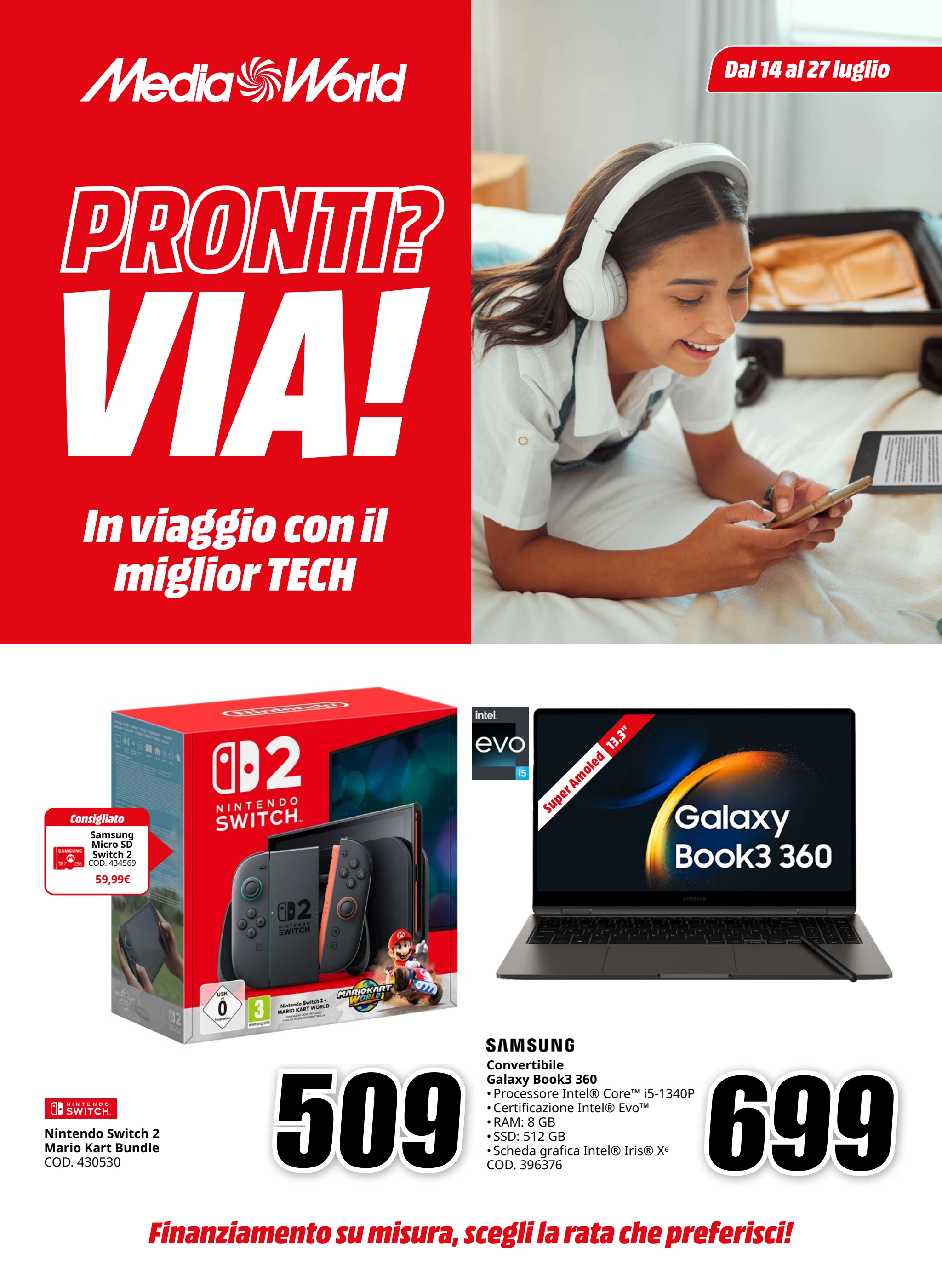 mediaworld - Volantino Mediaworld - Speciale Partenze IT valido dal 14/07 al 27/07