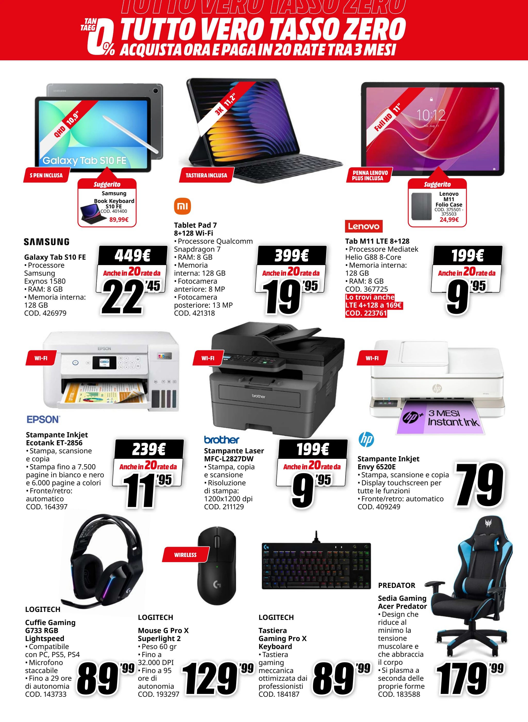 mediaworld - Volantino Mediaworld - Tutto Vero Tasso Zero valido dal 14/07 al 27/07 - page: 12