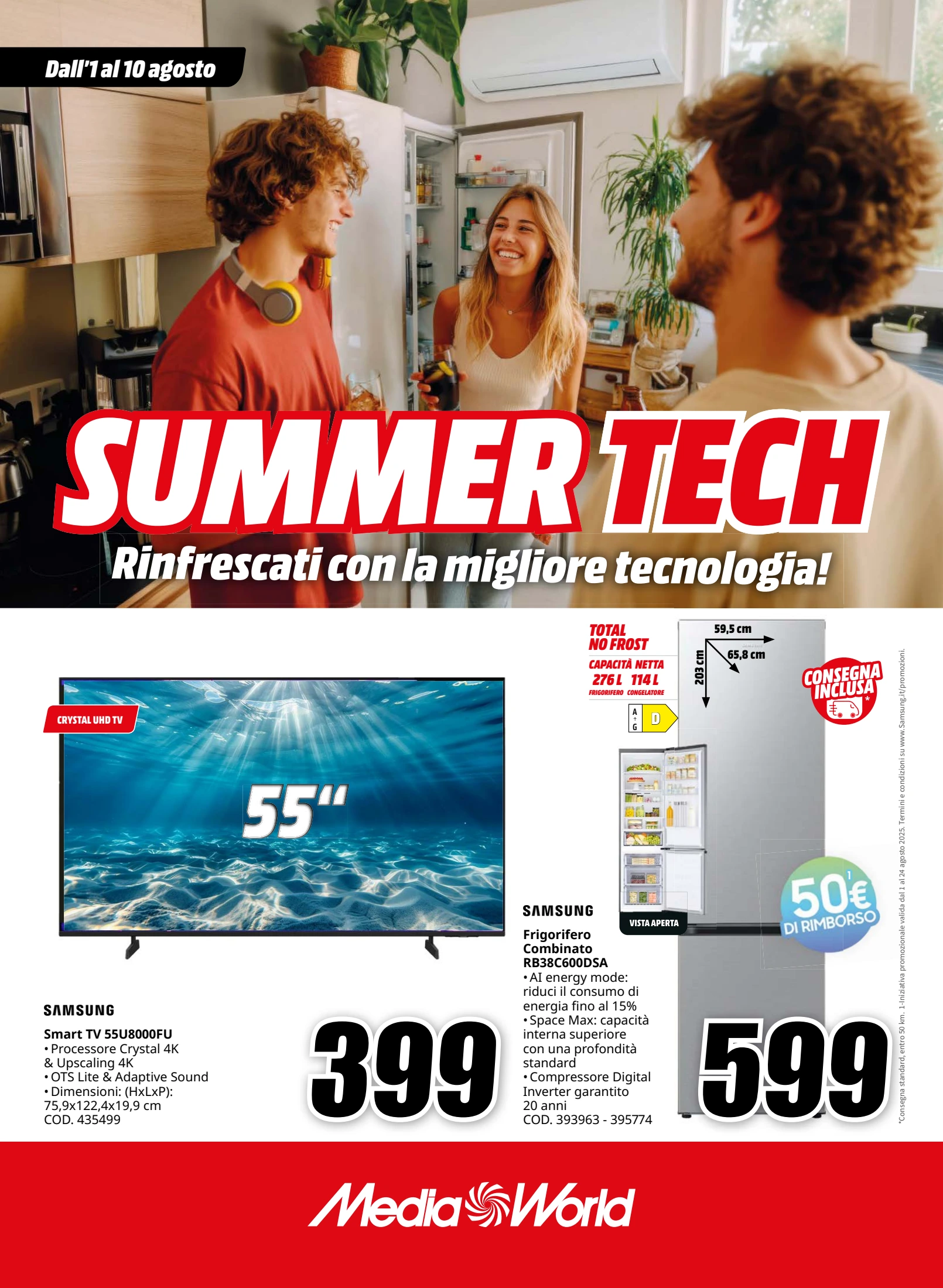 mediaworld - Volantino Mediaworld - Summer Tech valido dal 01/08 al 10/08