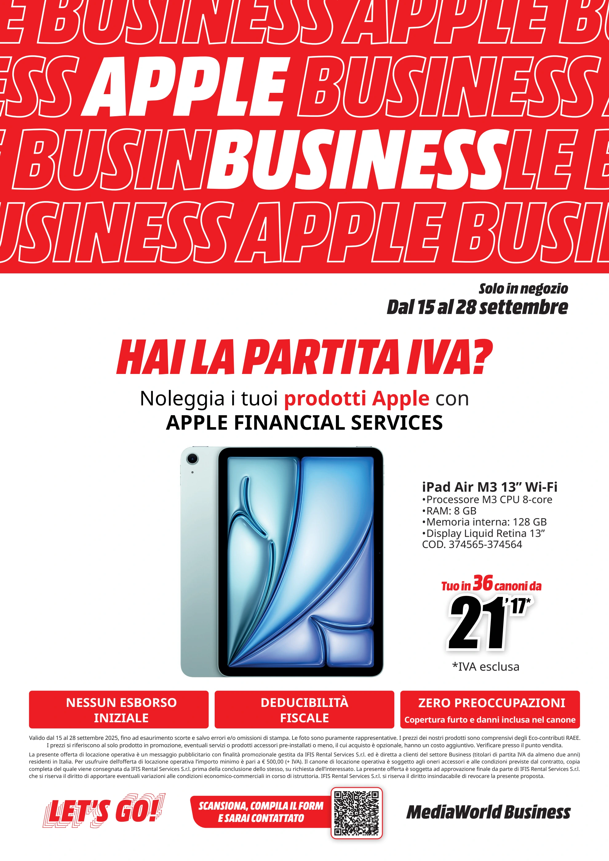 mediaworld - Volantino Mediaworld - Apple Business valido dal 15/09 al 28/09 - page: 2