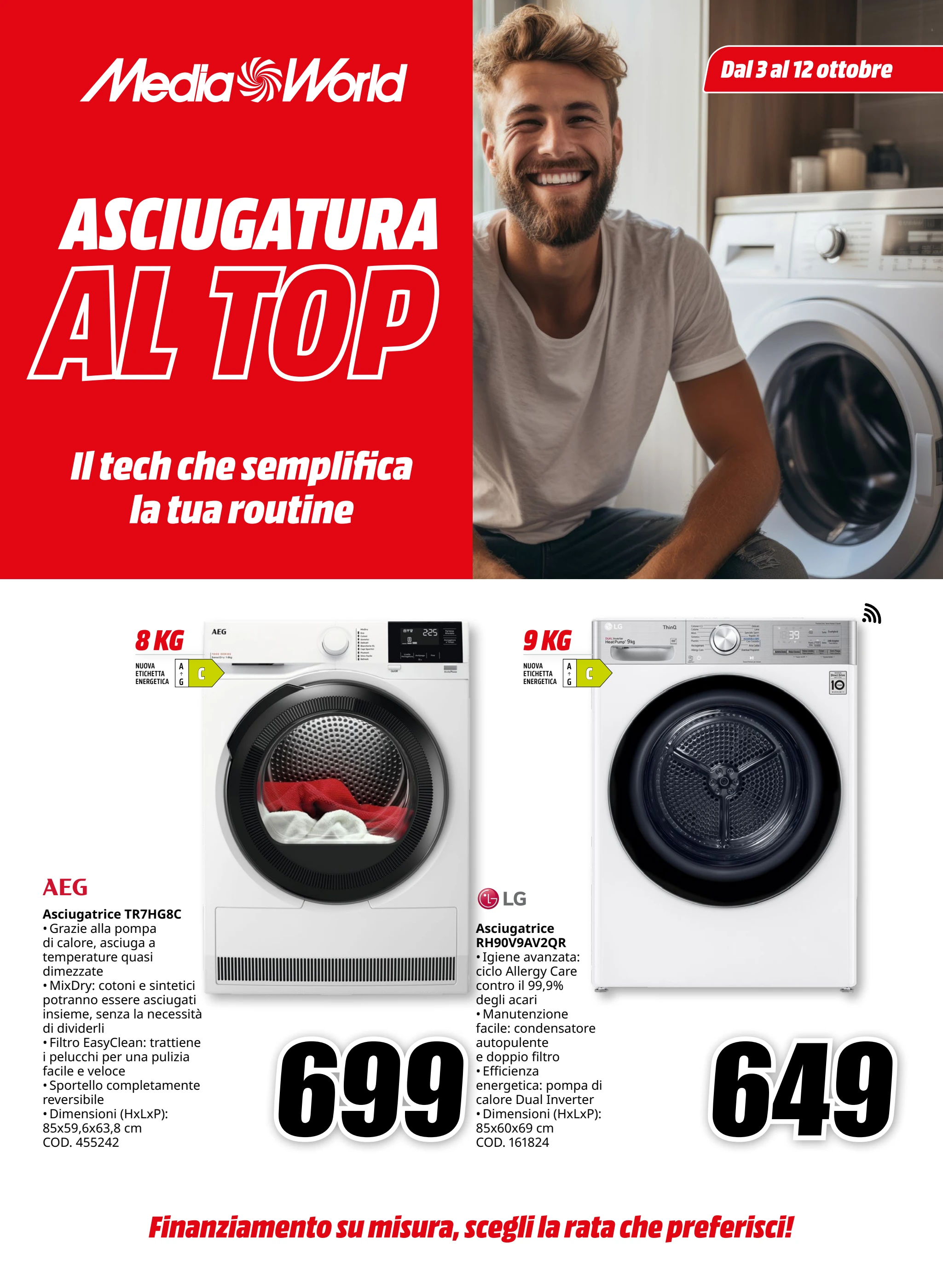 mediaworld - Volantino Mediaworld - Asciugatura valido dal 03/10 al 12/10