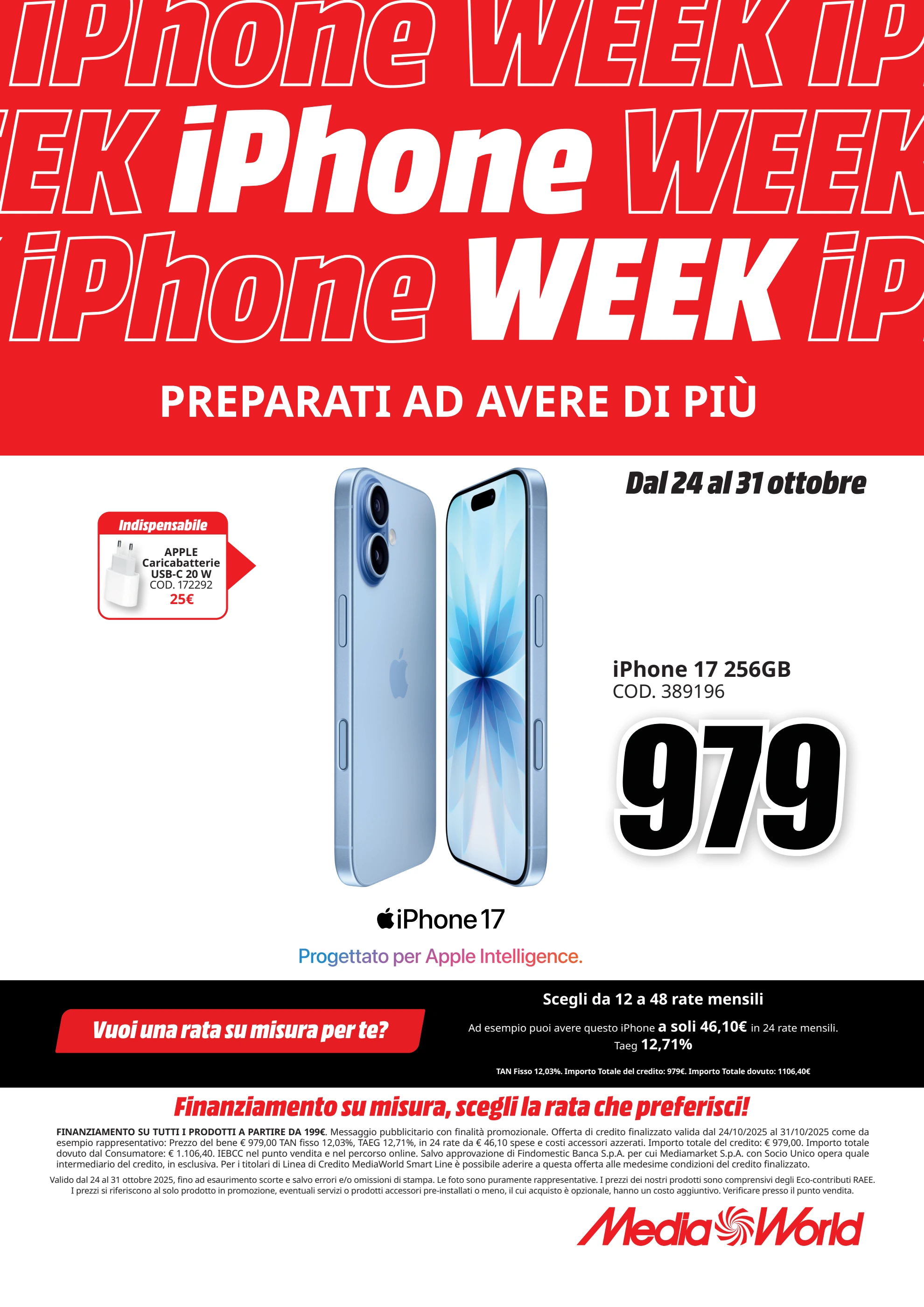 mediaworld - Volantino Mediaworld - Apple Week valido dal 24/10 al 31/10
