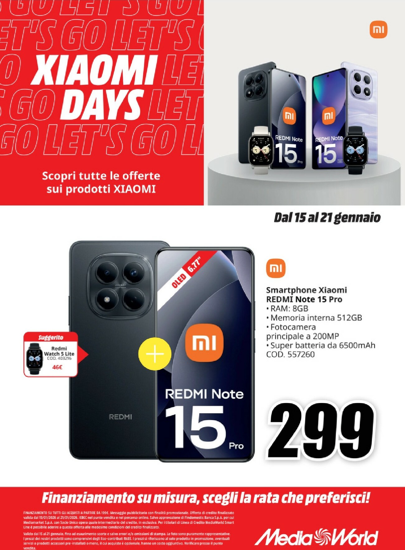 mediaworld - Volantino Mediaworld - Xiaomi Days valido dal 15/01 al 21/01 - page: 1