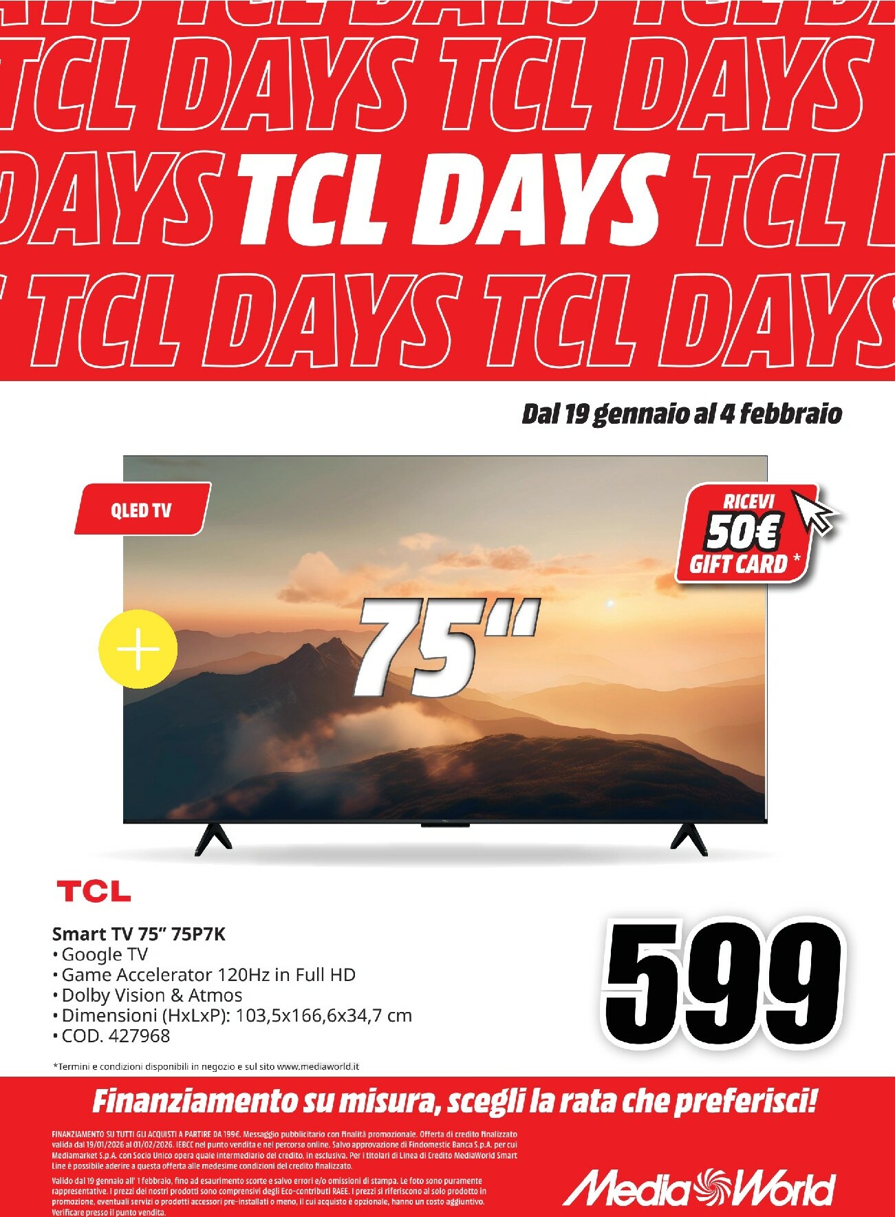 mediaworld - Volantino Mediaworld - TCL Days valido dal 19/01 al 04/02 - page: 3