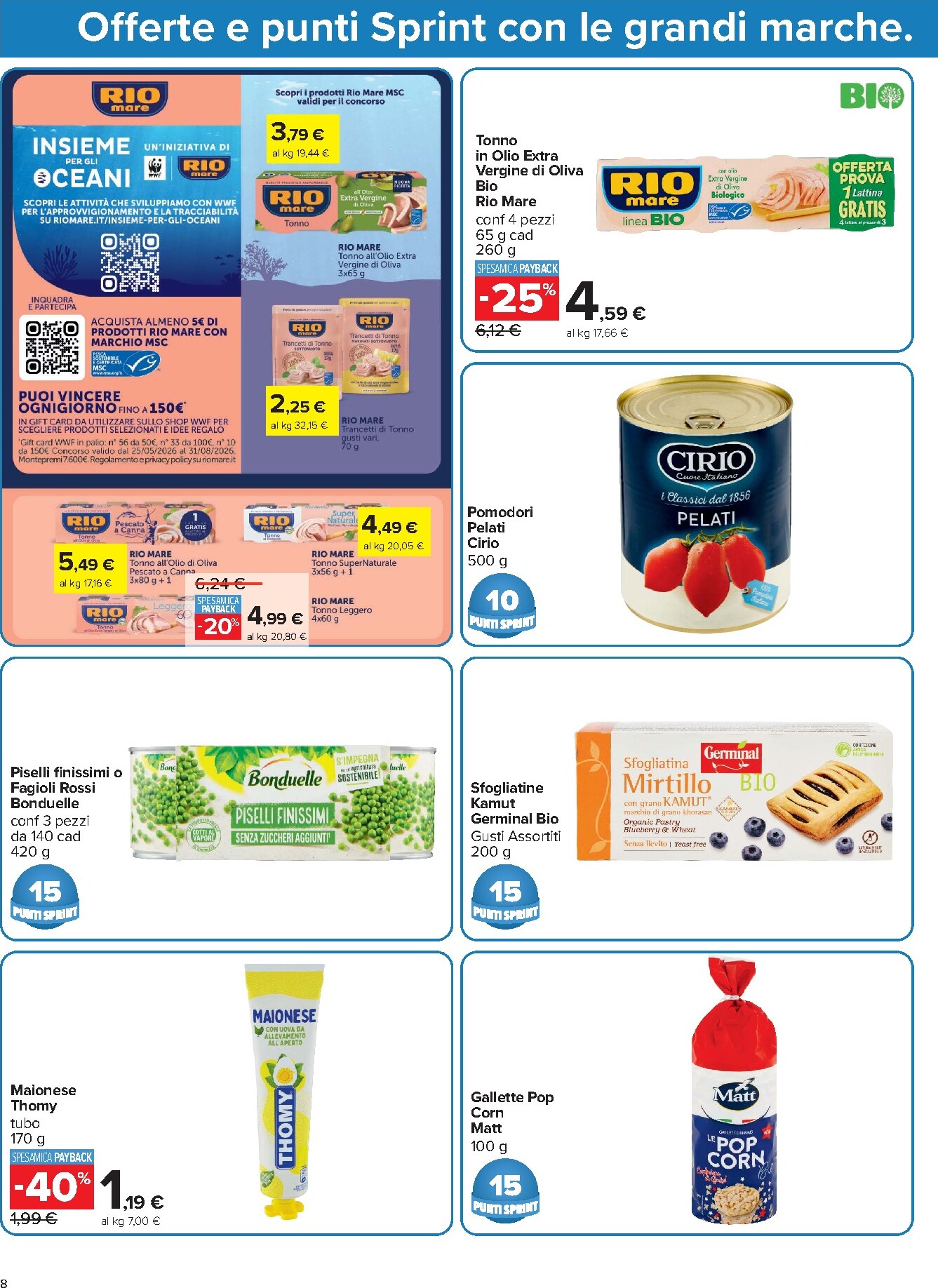 carrefour - Volantino Carrefour - Punti Sprint Payback per la prossima settimana dal venerdì 05/06/2026 al lunedì 15/06/2026 - page: 8