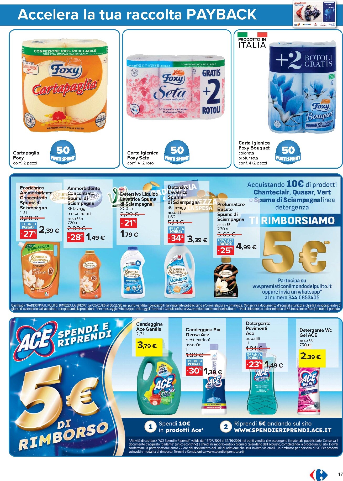 carrefour - Volantino futuro Carrefour - Punti Sprint Payback valido dal giovedì 06/08/2026 al mercoledì 19/08/2026 - page: 17