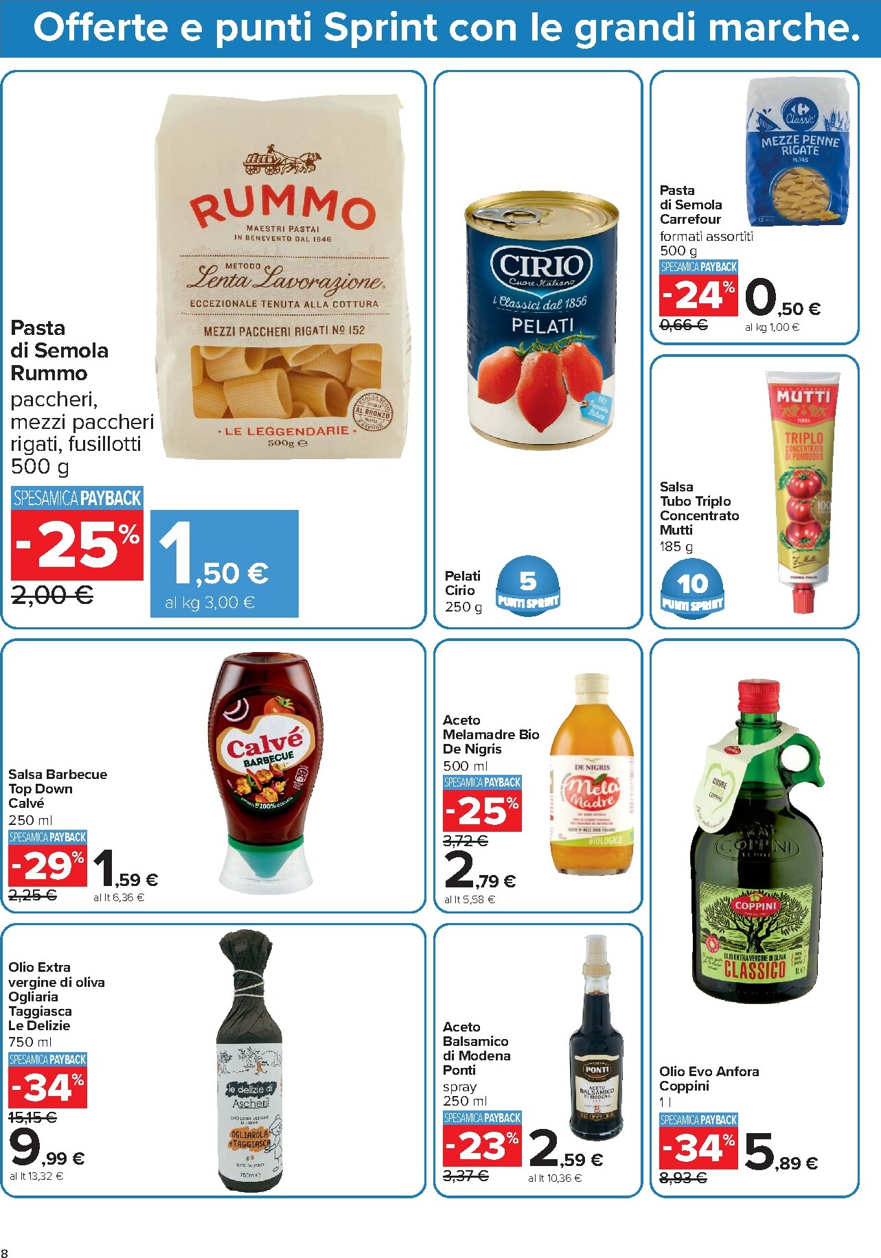 carrefour - Volantino futuro Carrefour - Punti Sprint Payback valido dal giovedì 20/08/2026 al giovedì 03/09/2026 - page: 8