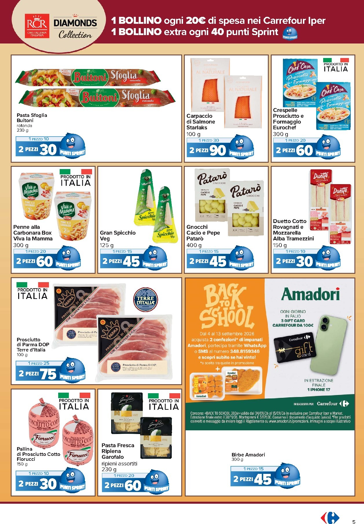 carrefour - Volantino Carrefour - Punti Sprint Payback per la prossima settimana dal venerdì 04/09/2026 al domenica 13/09/2026 - page: 5