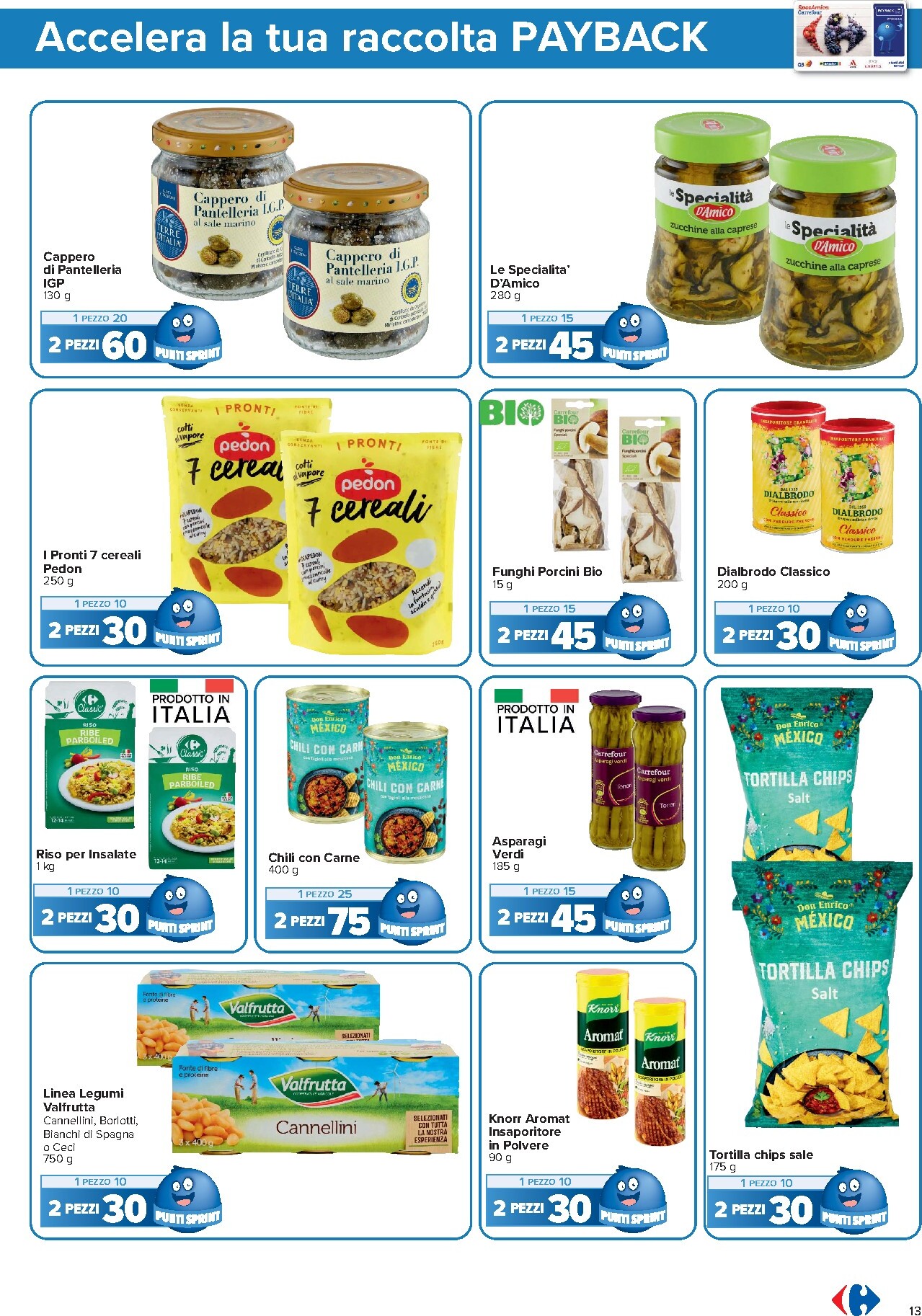 carrefour - Volantino Carrefour - Punti Sprint Payback per la prossima settimana dal venerdì 23/10/2026 al giovedì 05/11/2026 - page: 13