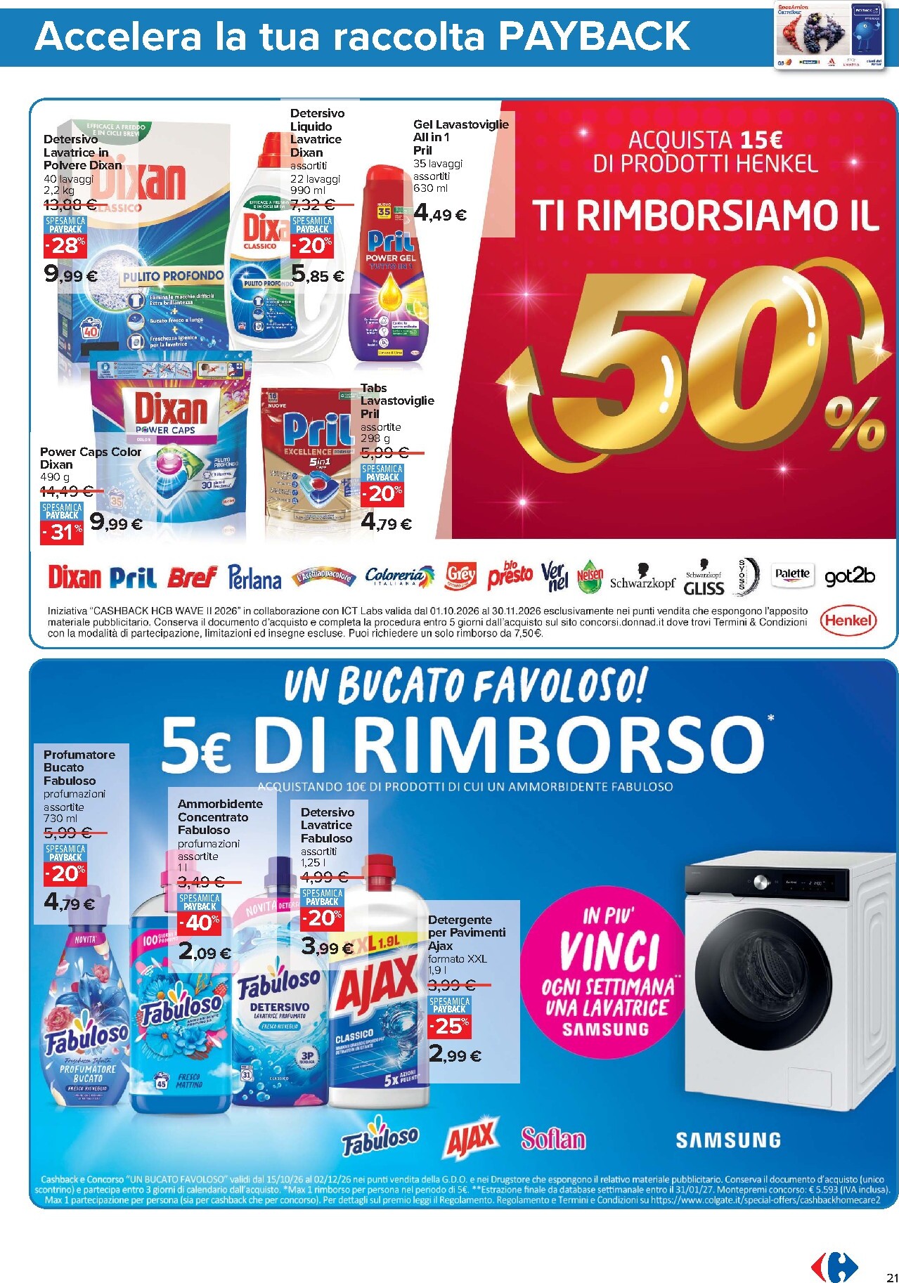 carrefour - Volantino Carrefour - Punti Sprint Payback per la prossima settimana dal venerdì 23/10/2026 al giovedì 05/11/2026 - page: 21