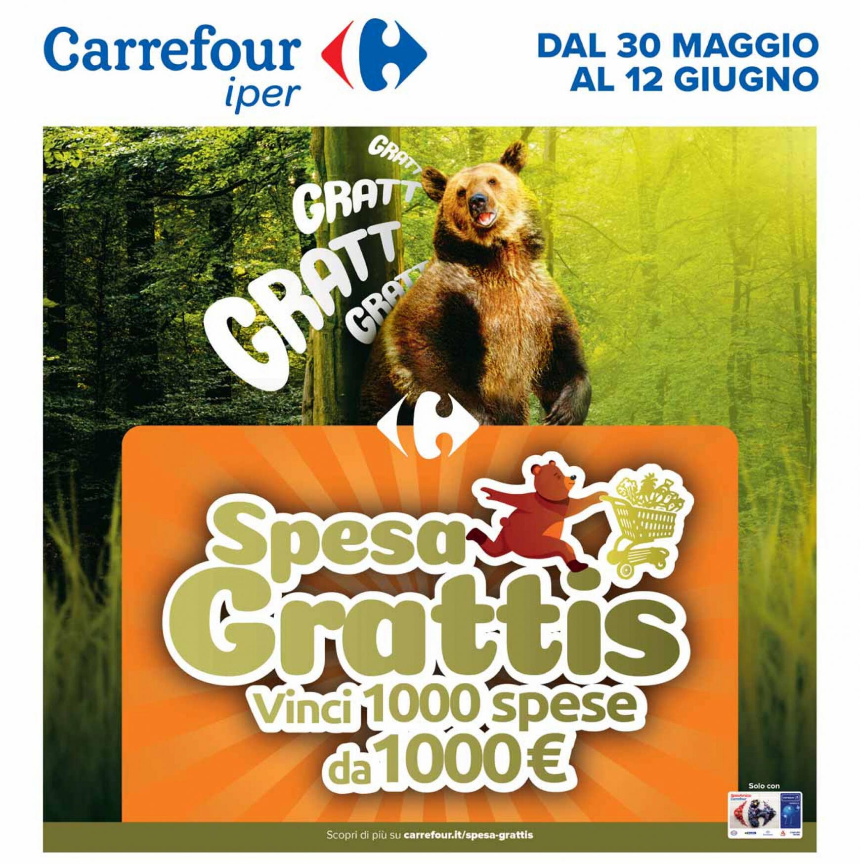 carrefour - Nuovo volantino Carrefour - Concorso Spesa Grattis 30.05. - 12.06.