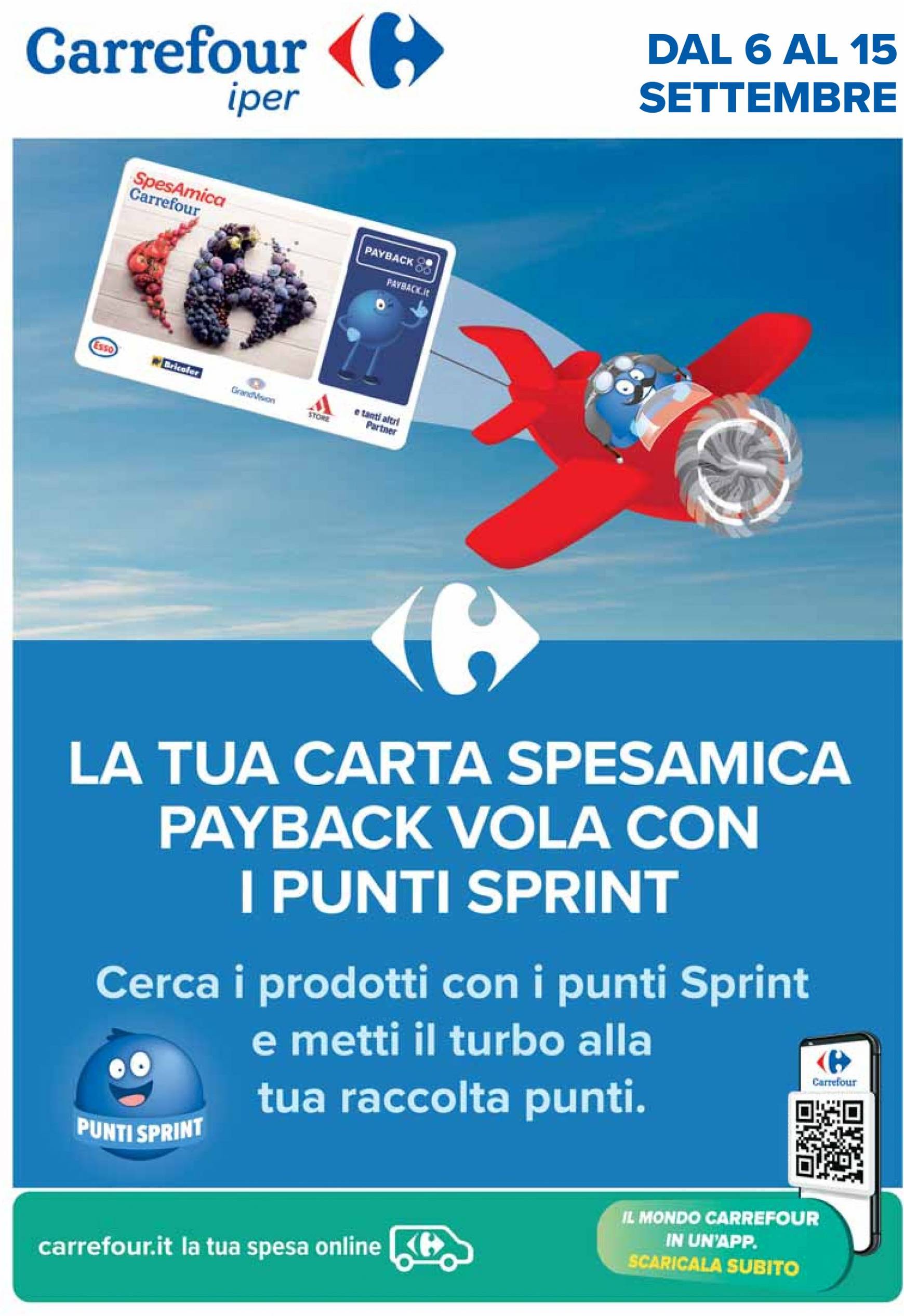 carrefour - Nuovo volantino Carrefour - Punti Sprint Payback 06.09. - 15.09. - page: 1