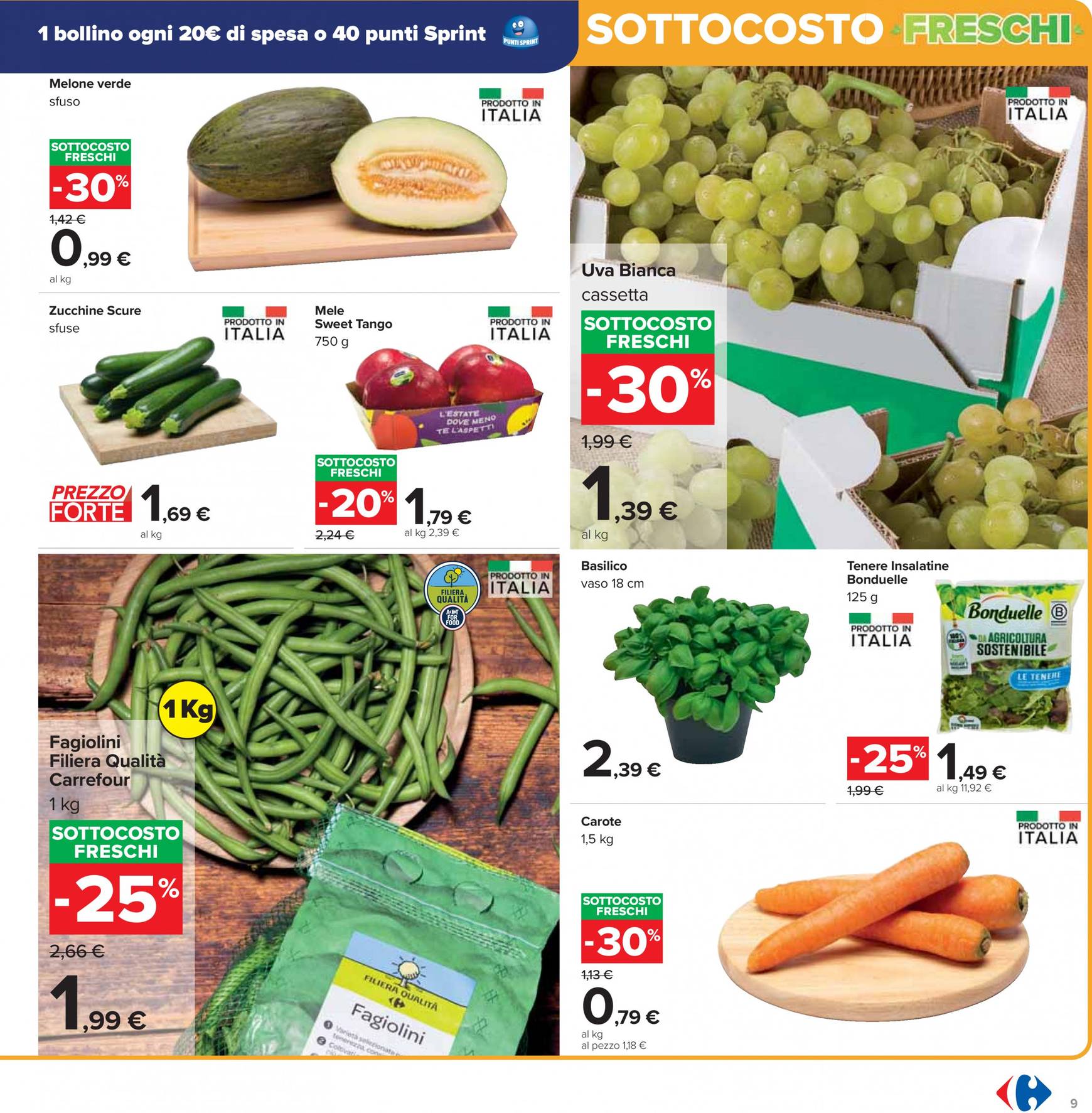 carrefour - Nuovo volantino Carrefour - Sottocosto Freschi 16.09. - 25.09. - page: 9