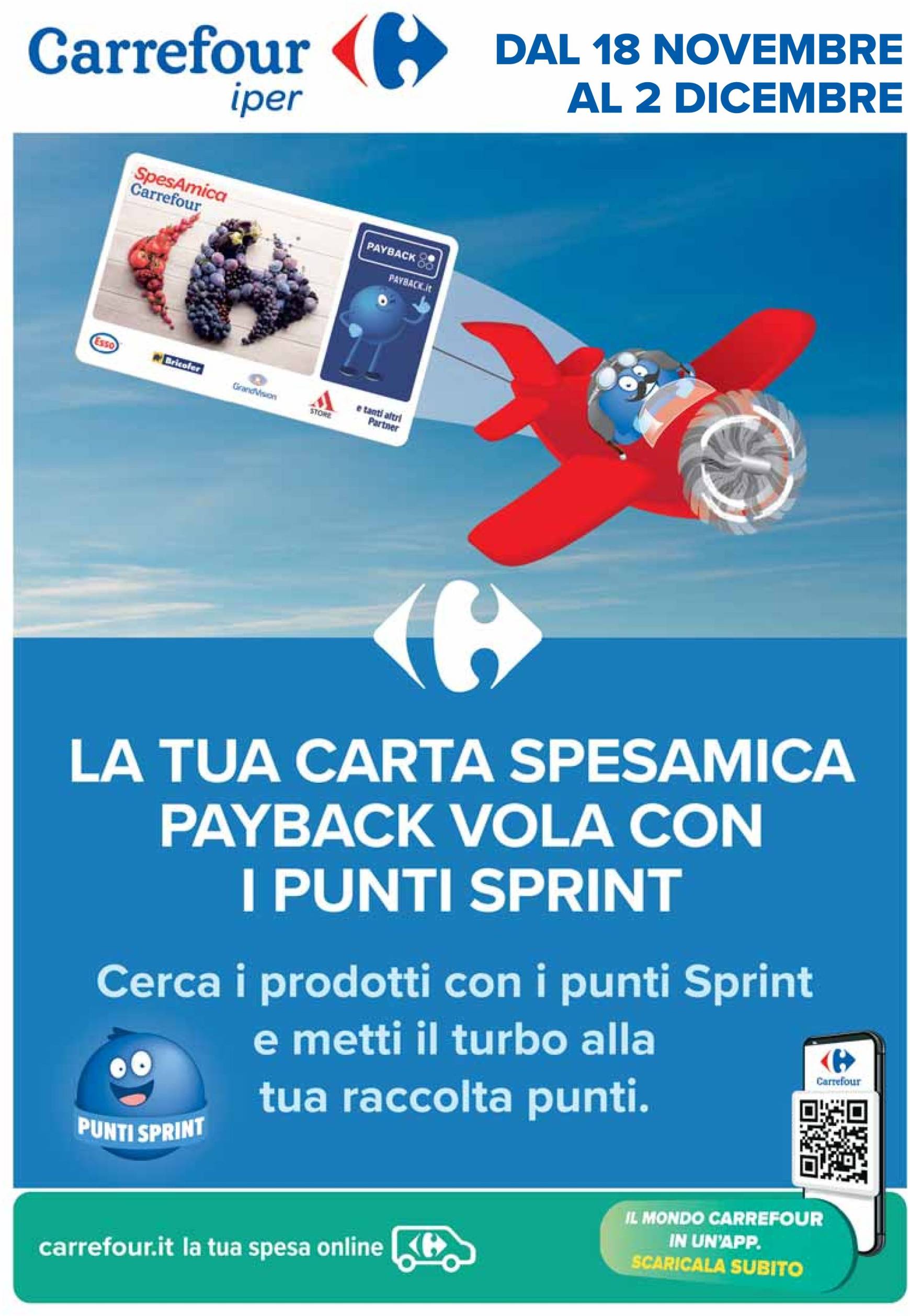 carrefour - Volantino Carrefour - Punti Sprint Payback valido dal 18.11. al 02.12.