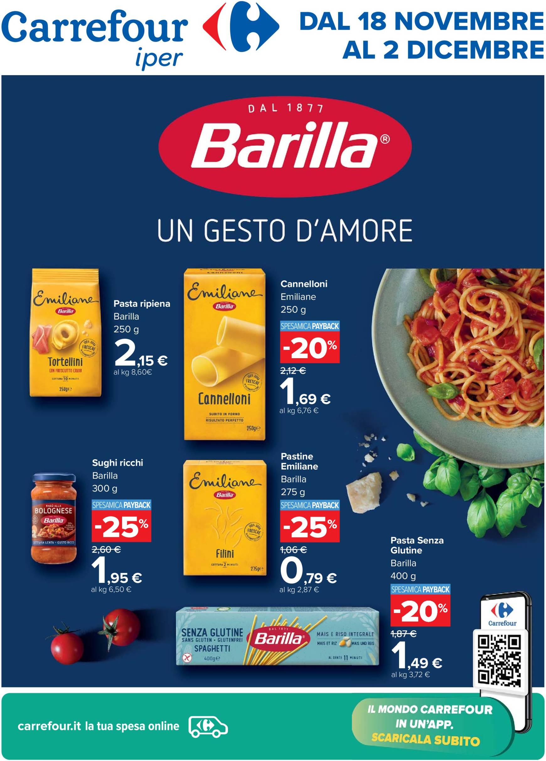 carrefour - Volantino Carrefour - Speciale Barilla valido dal 18.11. al 02.12.