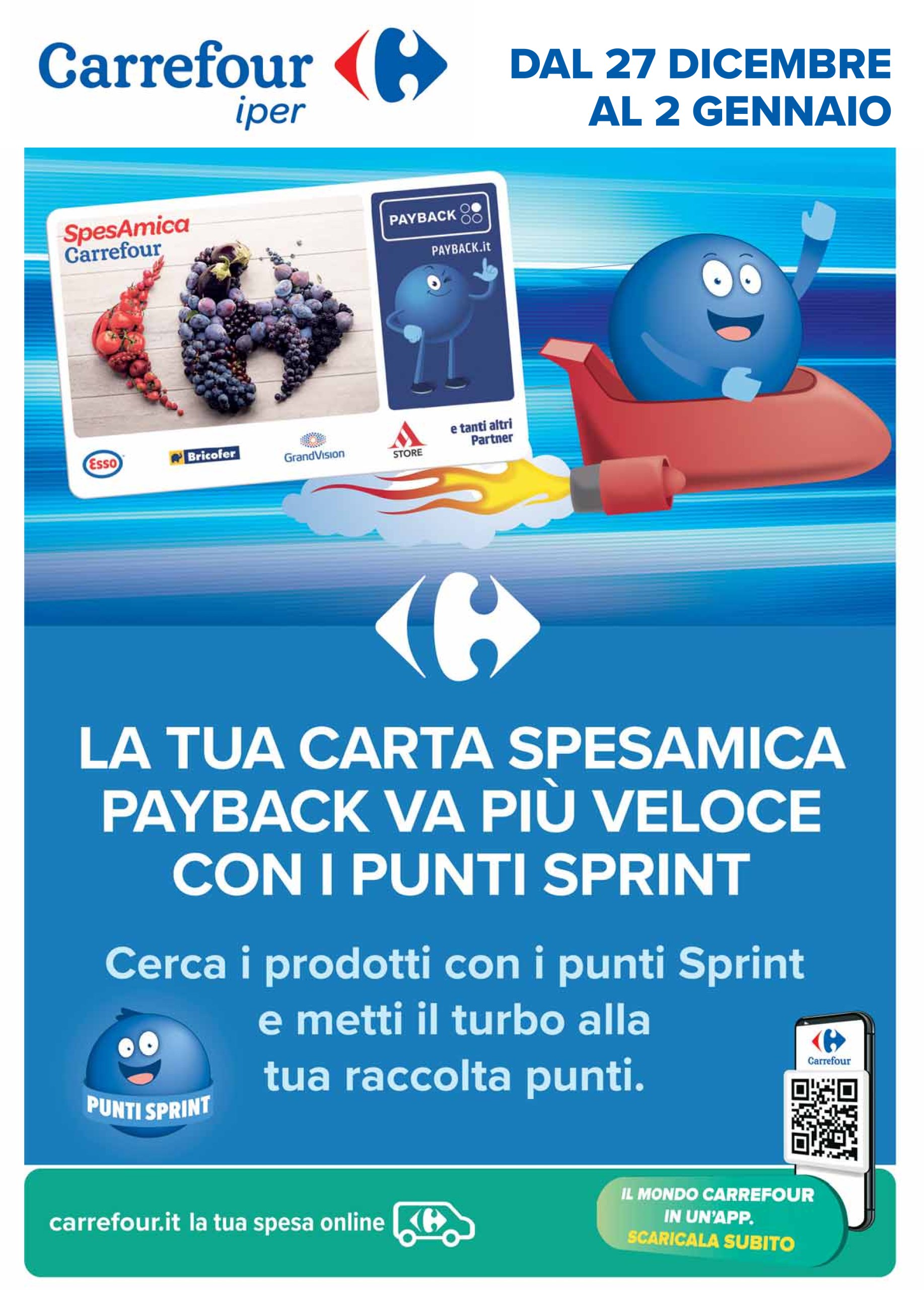 carrefour - Volantino Carrefour - Punti Sprint Payback valido dal 27/12 al 02/01