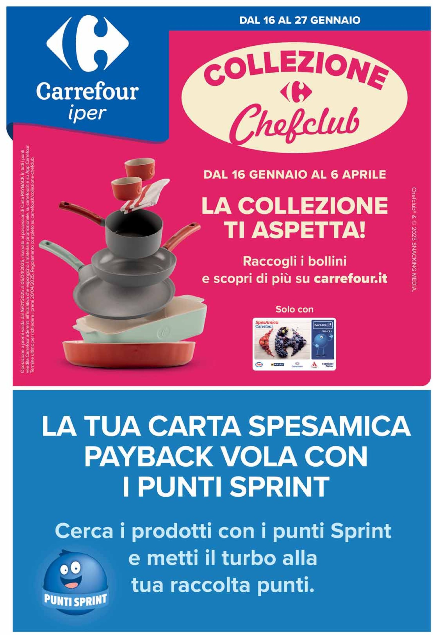 carrefour - Volantino Carrefour - Punti Sprint Payback valido dal 16/01 al 27/01