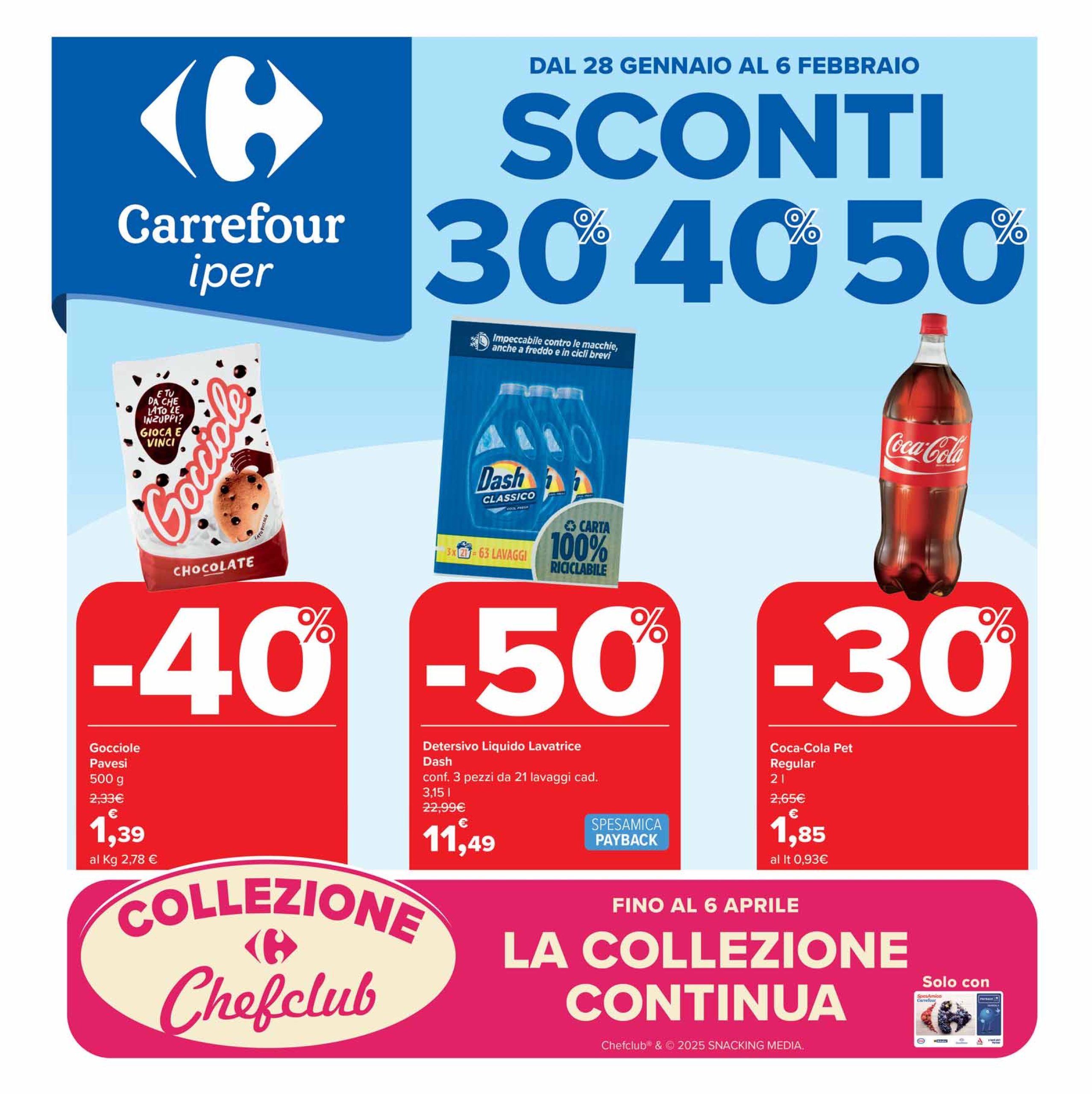 carrefour - Volantino Carrefour - Sconti 30%, 40% e 50% valido dal 28/01 al 06/02 - page: 1