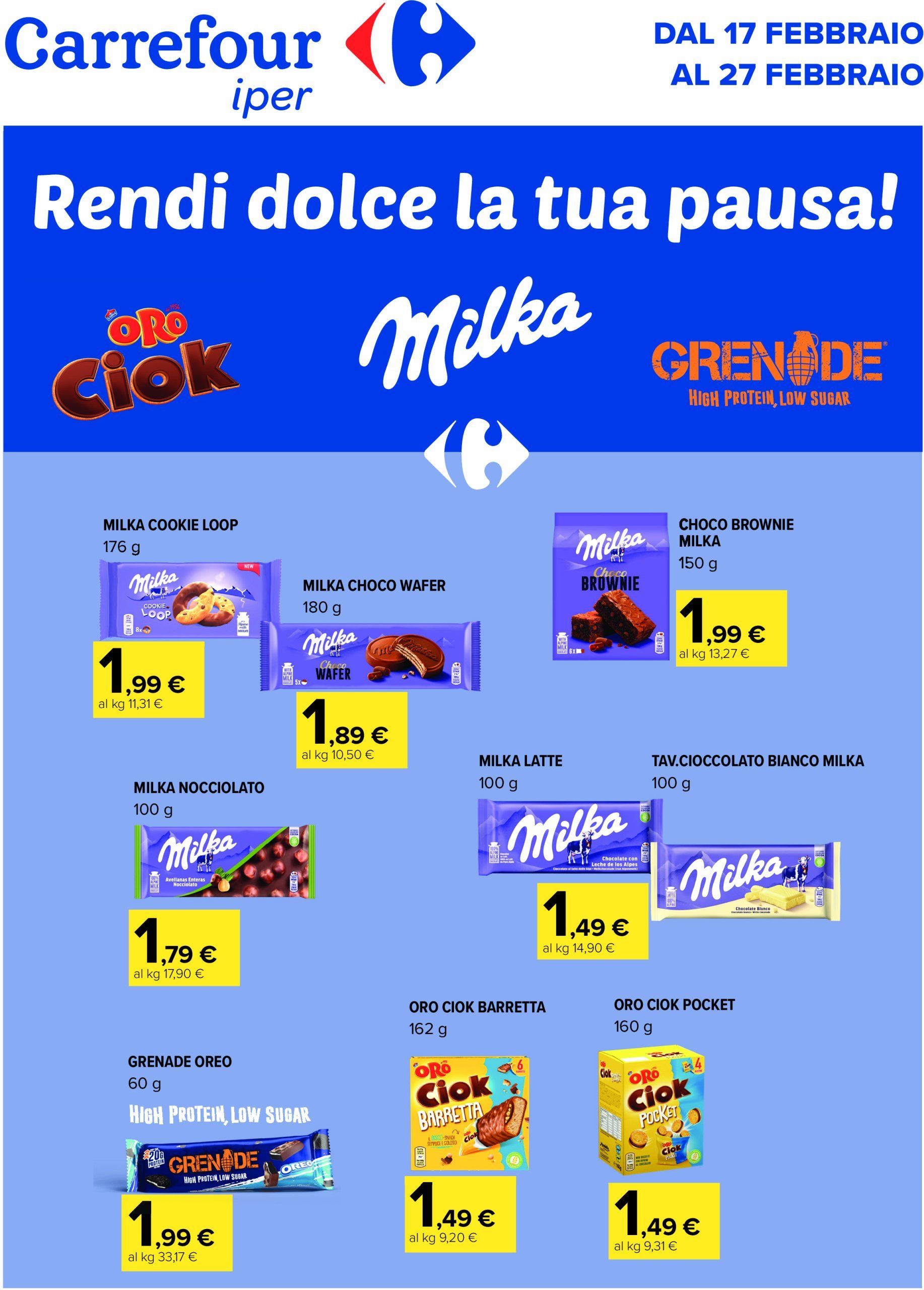 carrefour - Volantino Carrefour - Speciale merenda valido dal 17/02 al 27/02