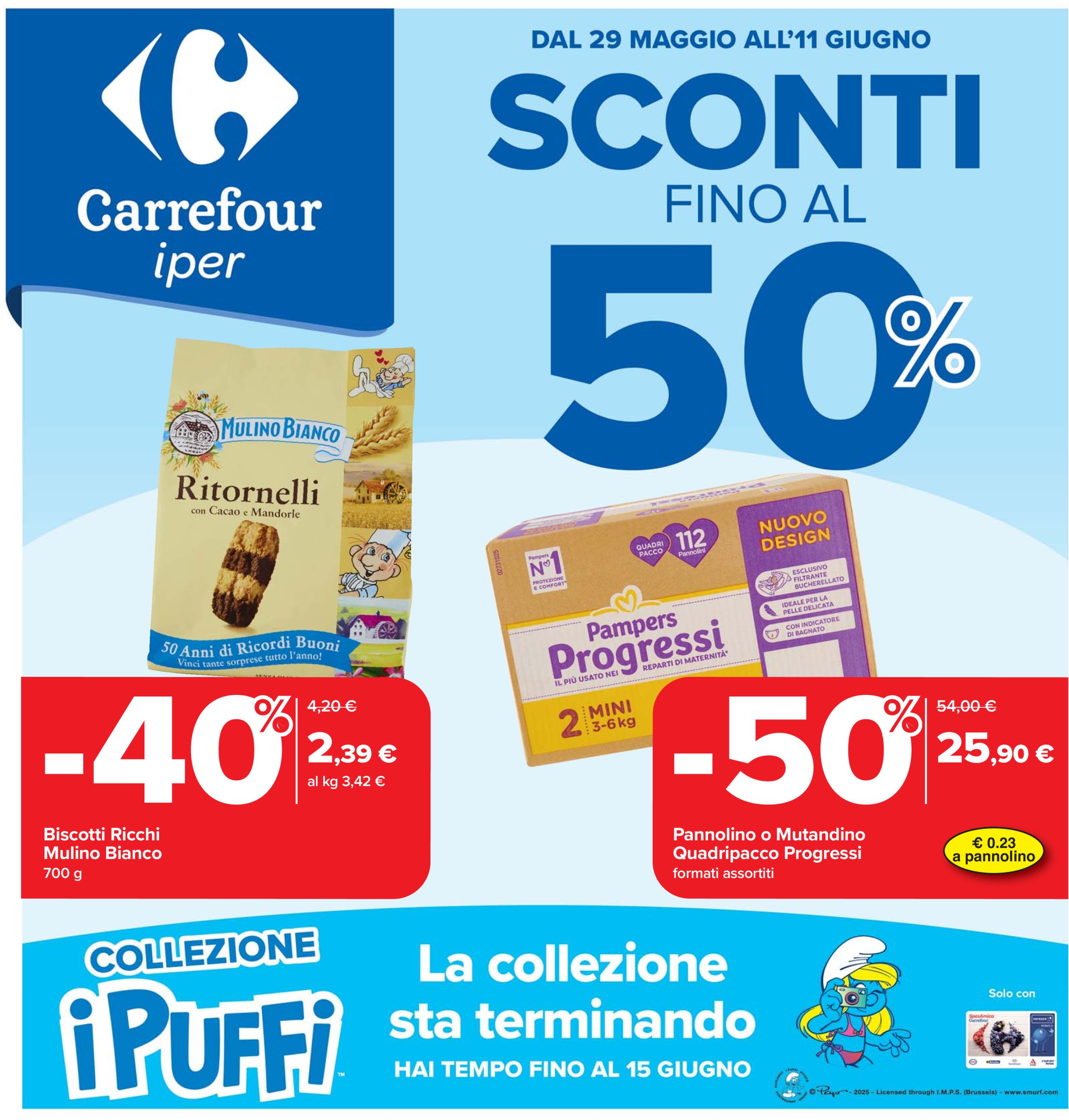 carrefour - Volantino Carrefour - Sconti fino al 50% valido dal 29/05 al 11/06