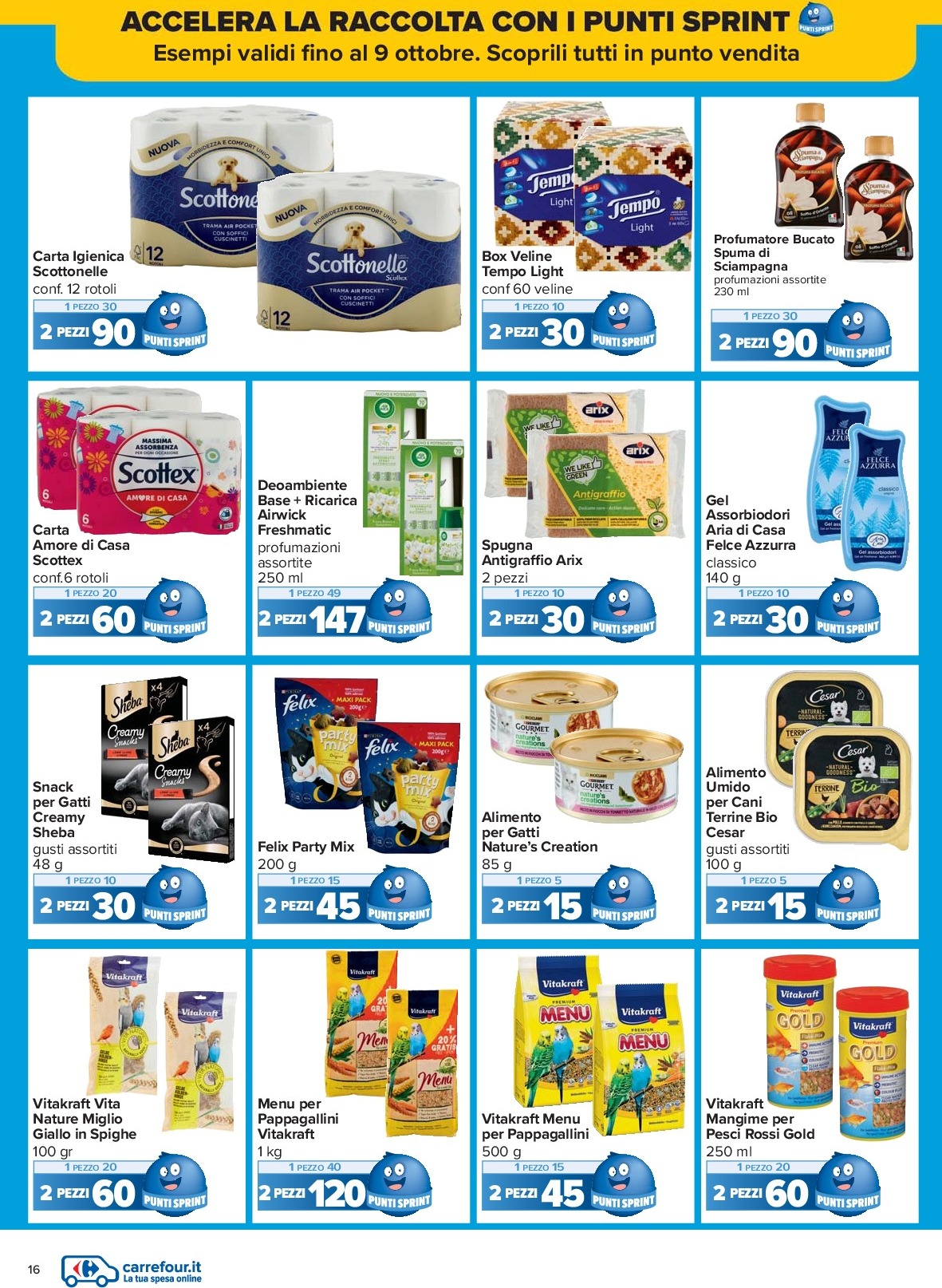carrefour - Volantino Carrefour - Punti Sprint Payback valido dal 15/09 al 25/09 - page: 16