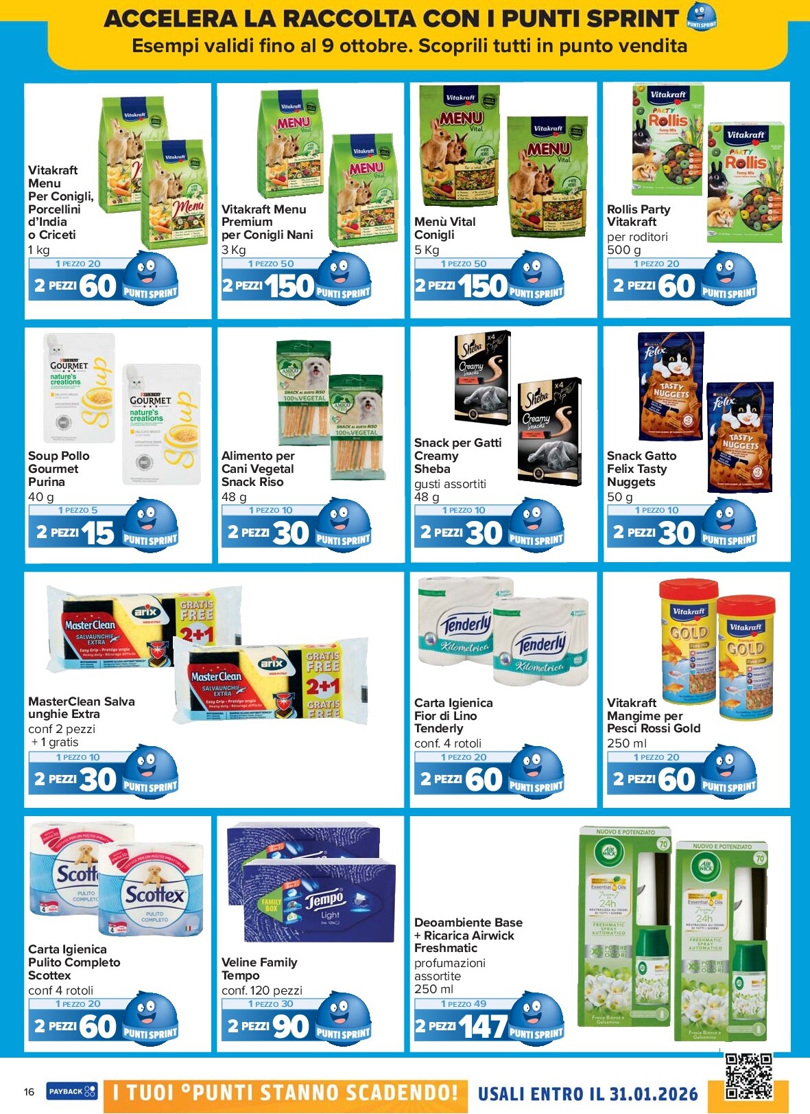 carrefour - Volantino Carrefour - Punti Sprint Payback valido dal 26/09 al 09/10 - page: 16