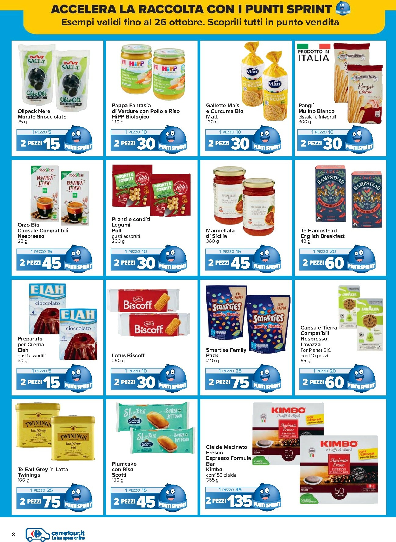 carrefour - Volantino Carrefour - Punti Sprint Payback valido dal 10/10 al 26/10 - page: 8
