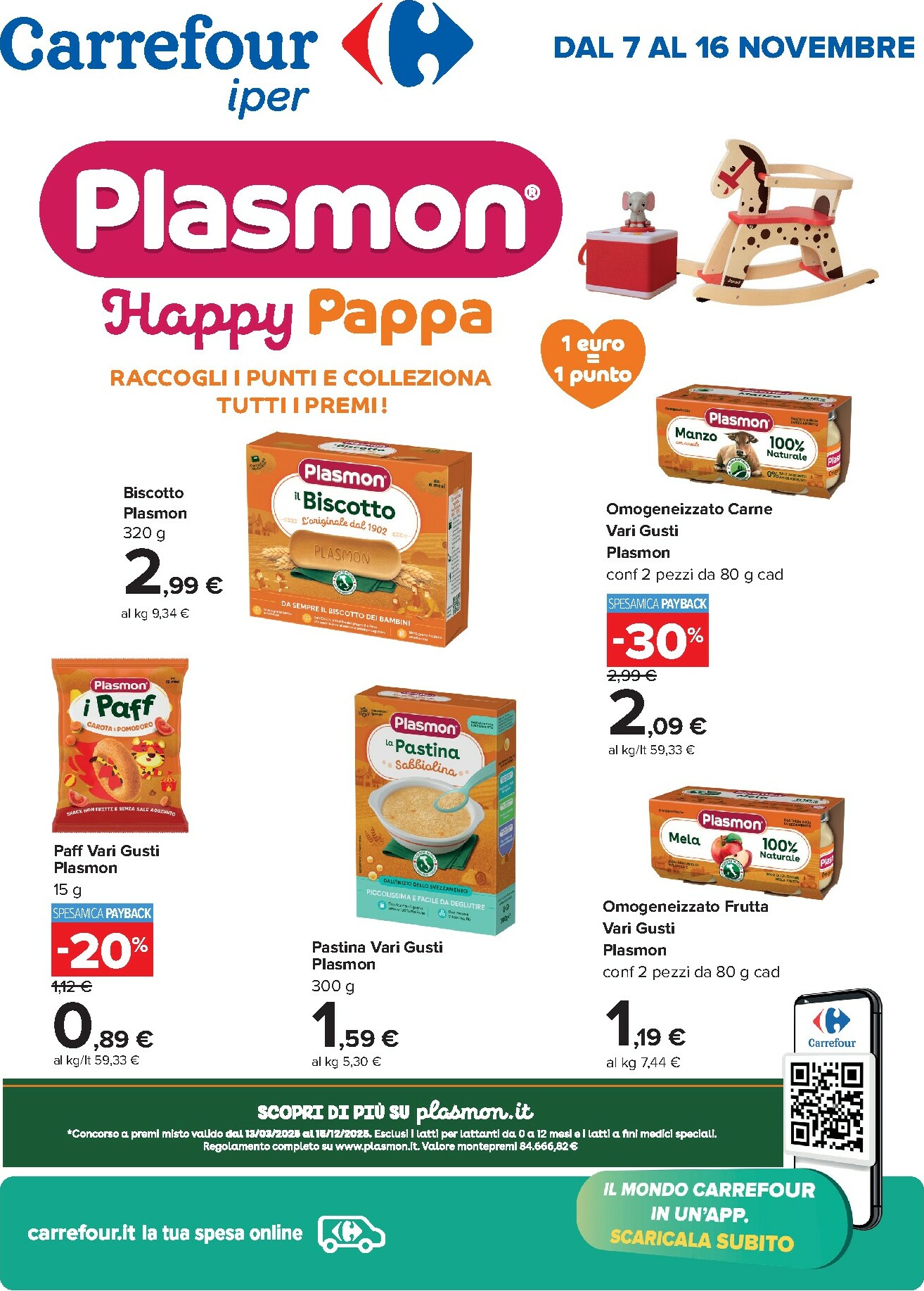 carrefour - Volantino Carrefour - Speciale Plasmon valido dal 07/11 al 16/11