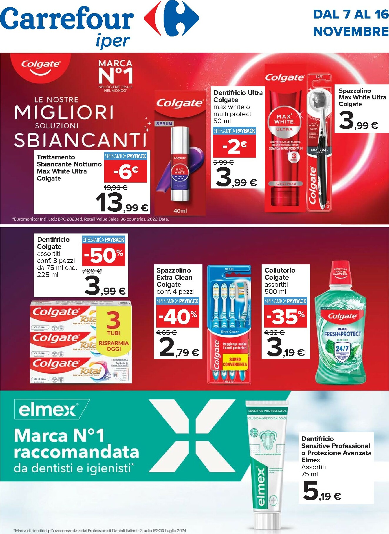 carrefour - Volantino Carrefour - Speciale Colgate valido dal 07/11 al 16/11