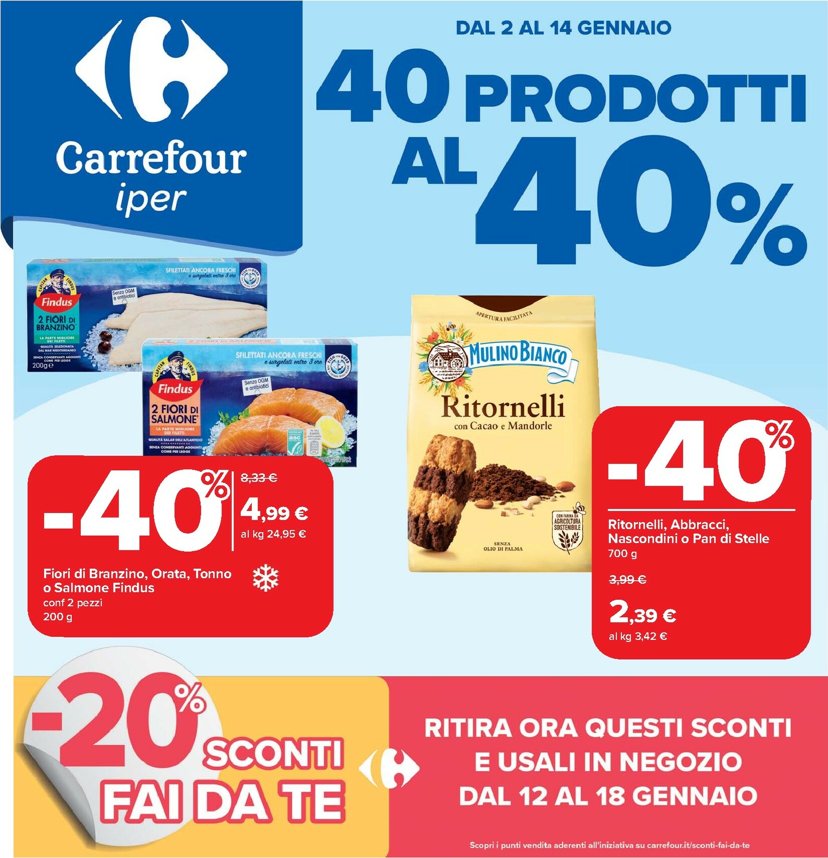 carrefour - Volantino Carrefour - 40 prodotti al 40% valido dal 02/01 al 14/01 - page: 1