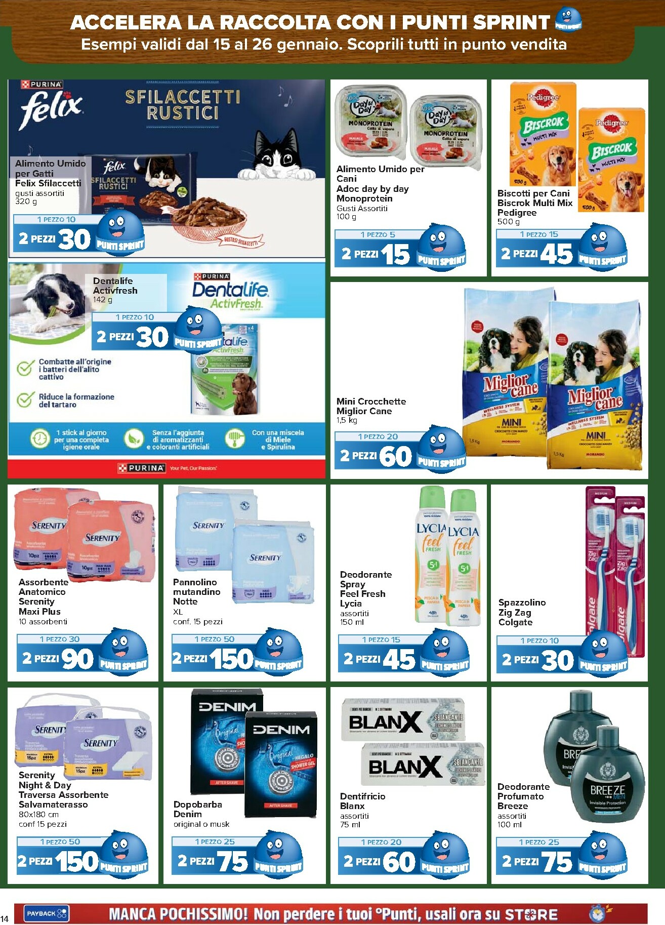 carrefour - Volantino Carrefour - Punti Sprint Payback valido dal 15/01 al 26/01 - page: 14