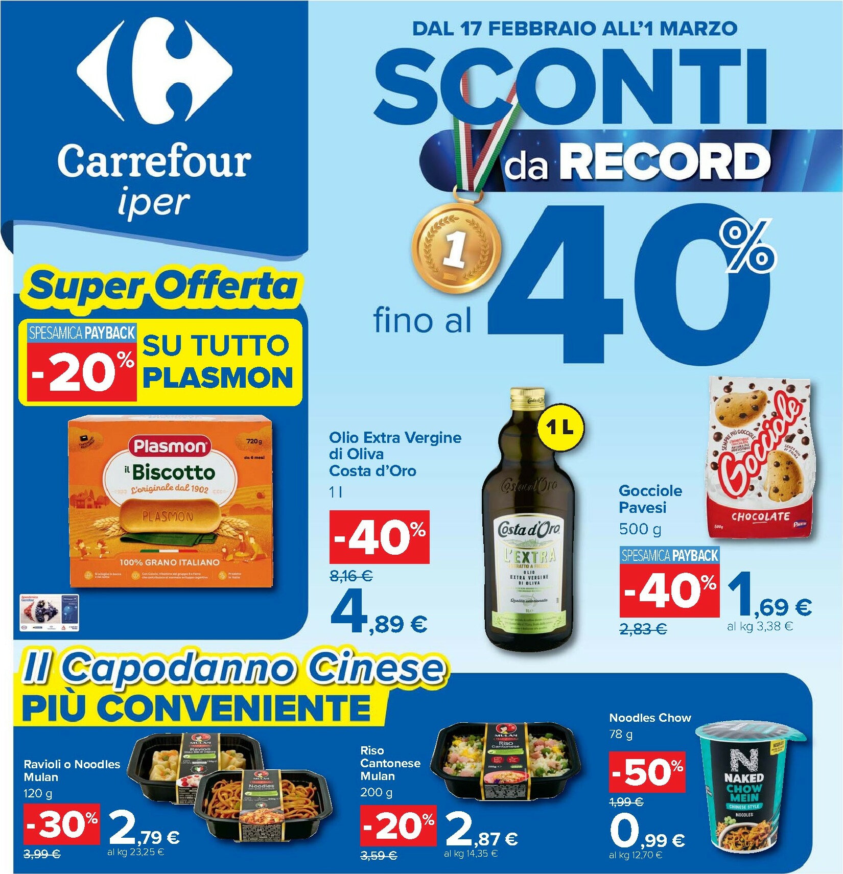 carrefour - Volantino Carrefour - Sconti fino al 40% valido dal 17/02/2026 al 01/03/2026