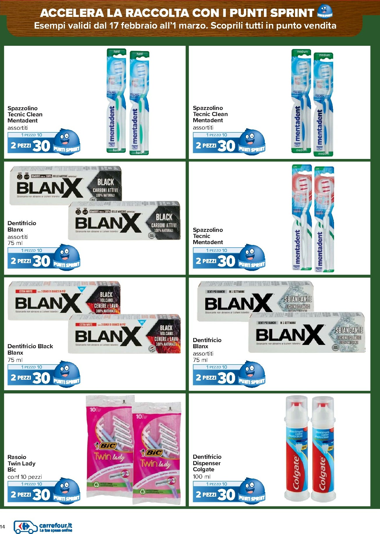 carrefour - Volantino Carrefour - Punti Sprint Payback valido dal 17/02/2026 al 01/03/2026 - page: 14