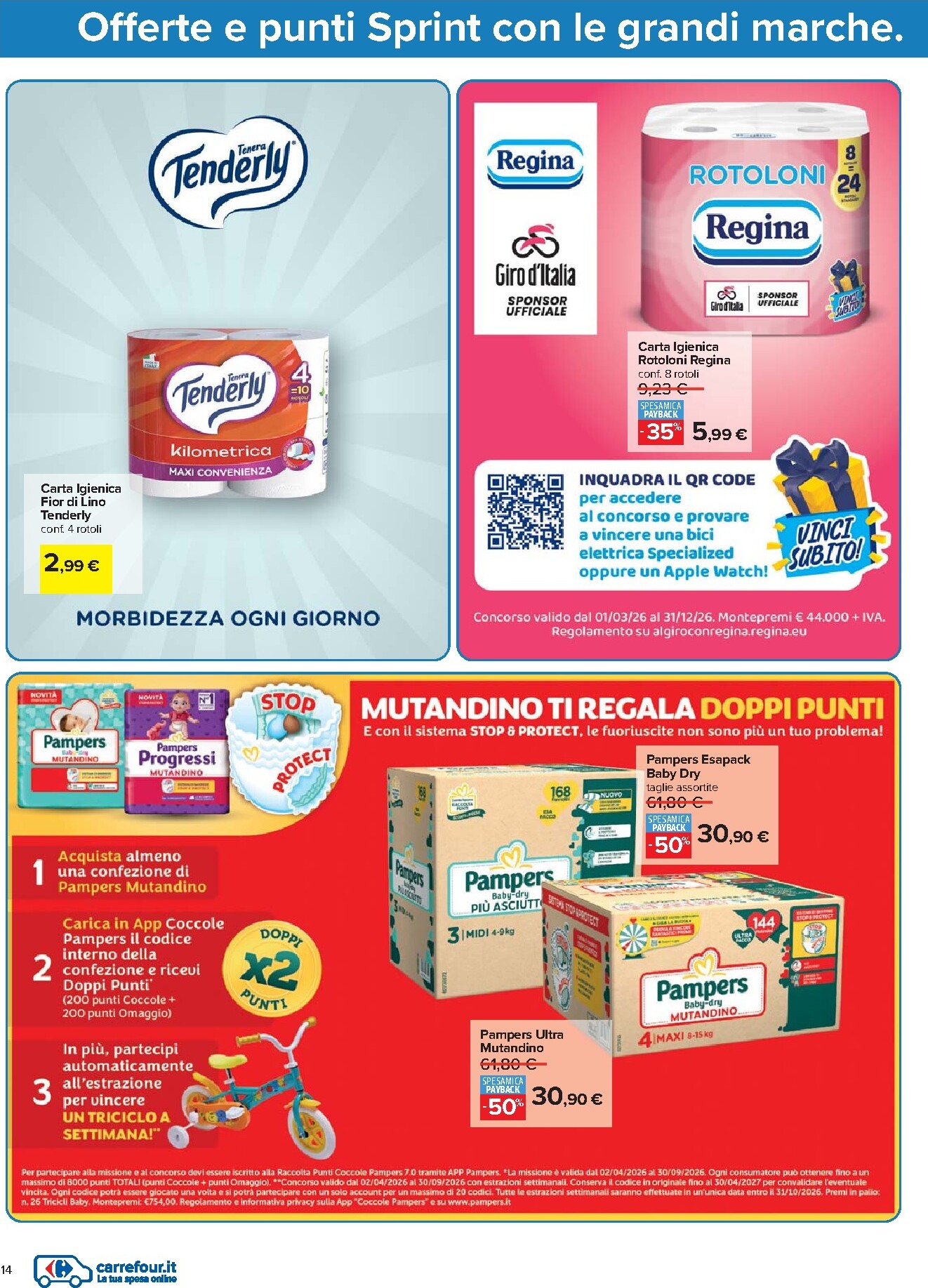 carrefour - Volantino Carrefour - Punti Sprint Payback per la prossima settimana dal martedì 05/05/2026 al lunedì 18/05/2026 - page: 14